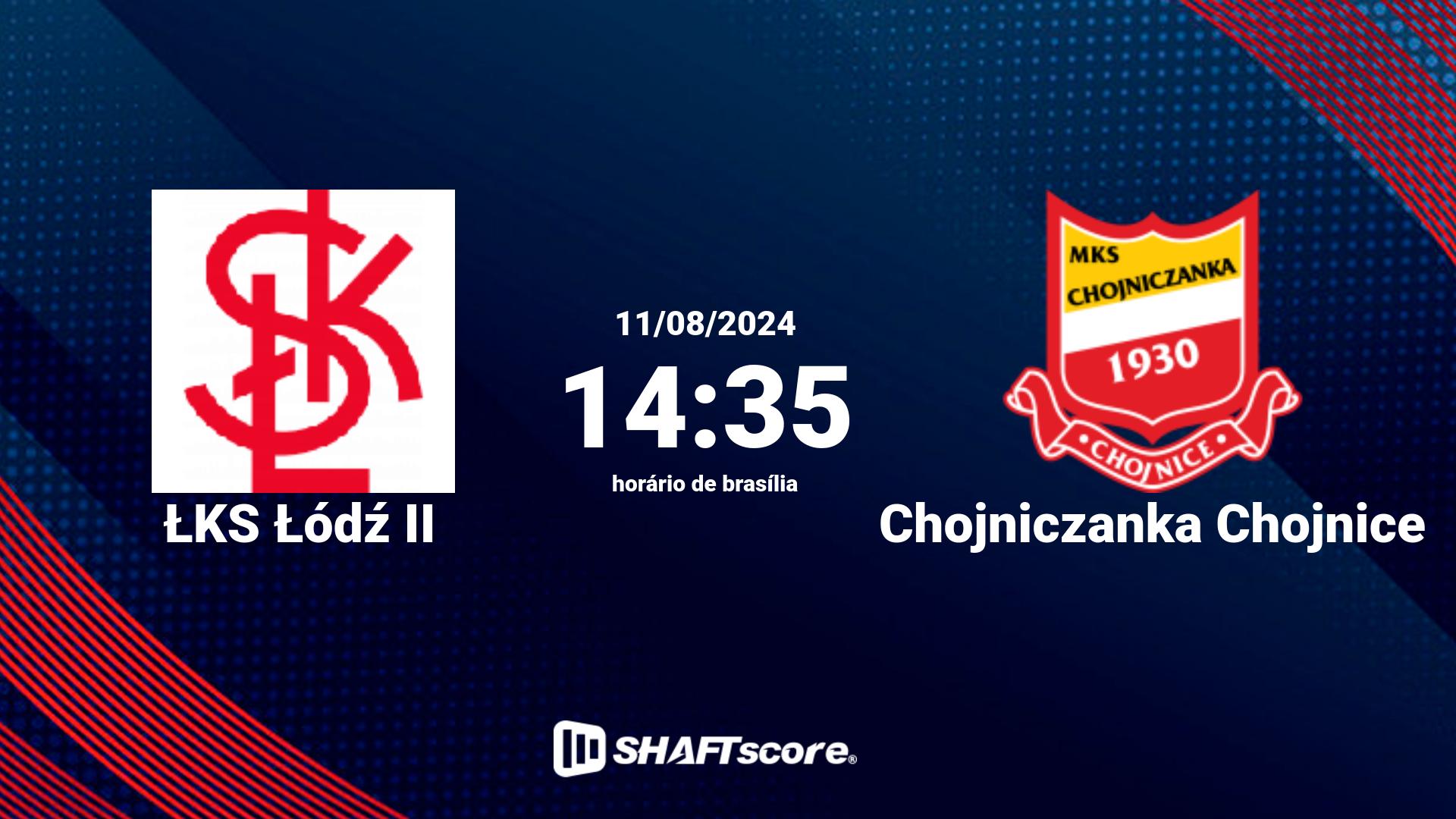 Estatísticas do jogo ŁKS Łódź II vs Chojniczanka Chojnice 11.08 14:35