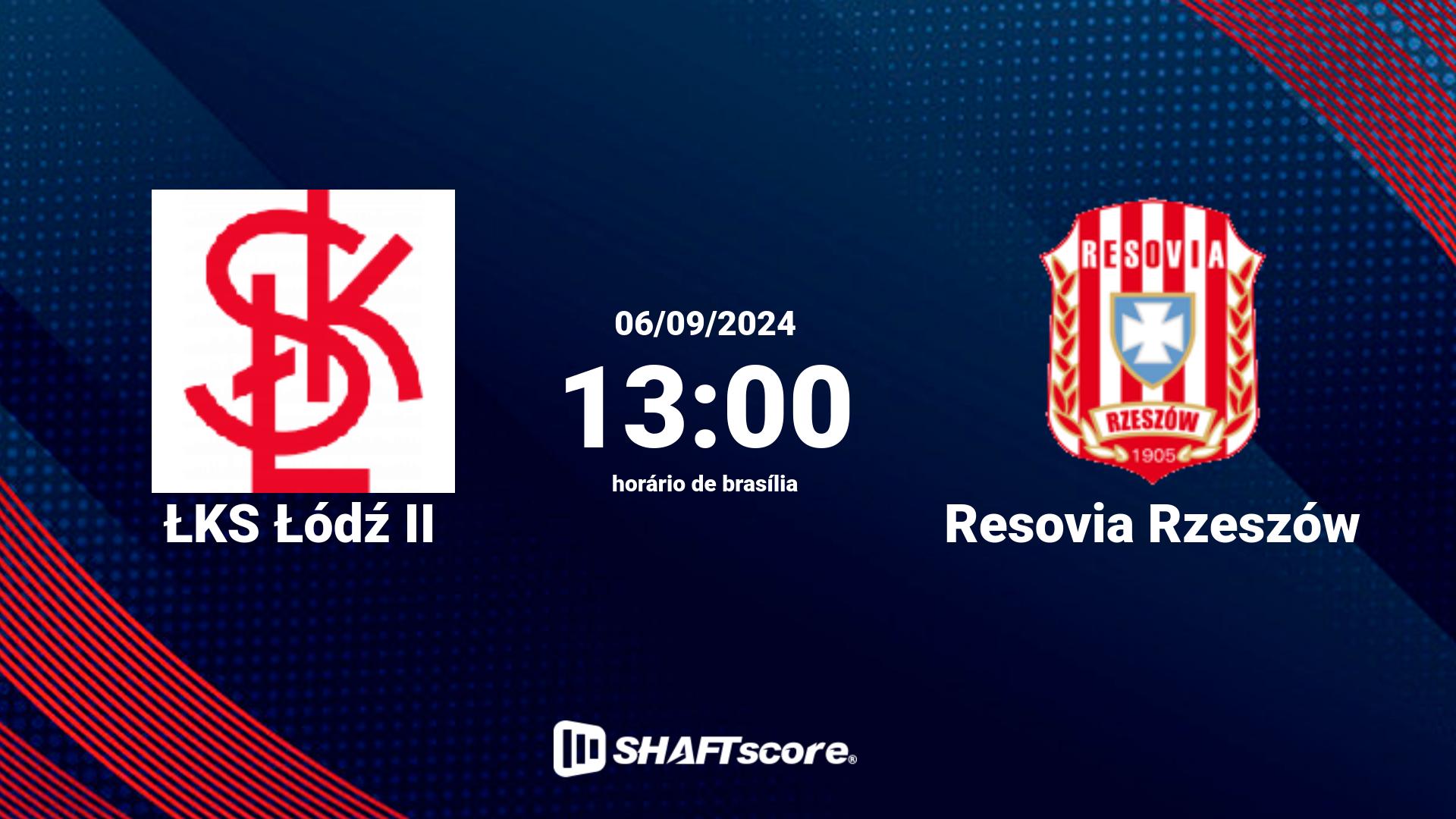 Estatísticas do jogo ŁKS Łódź II vs Resovia Rzeszów 06.09 13:00