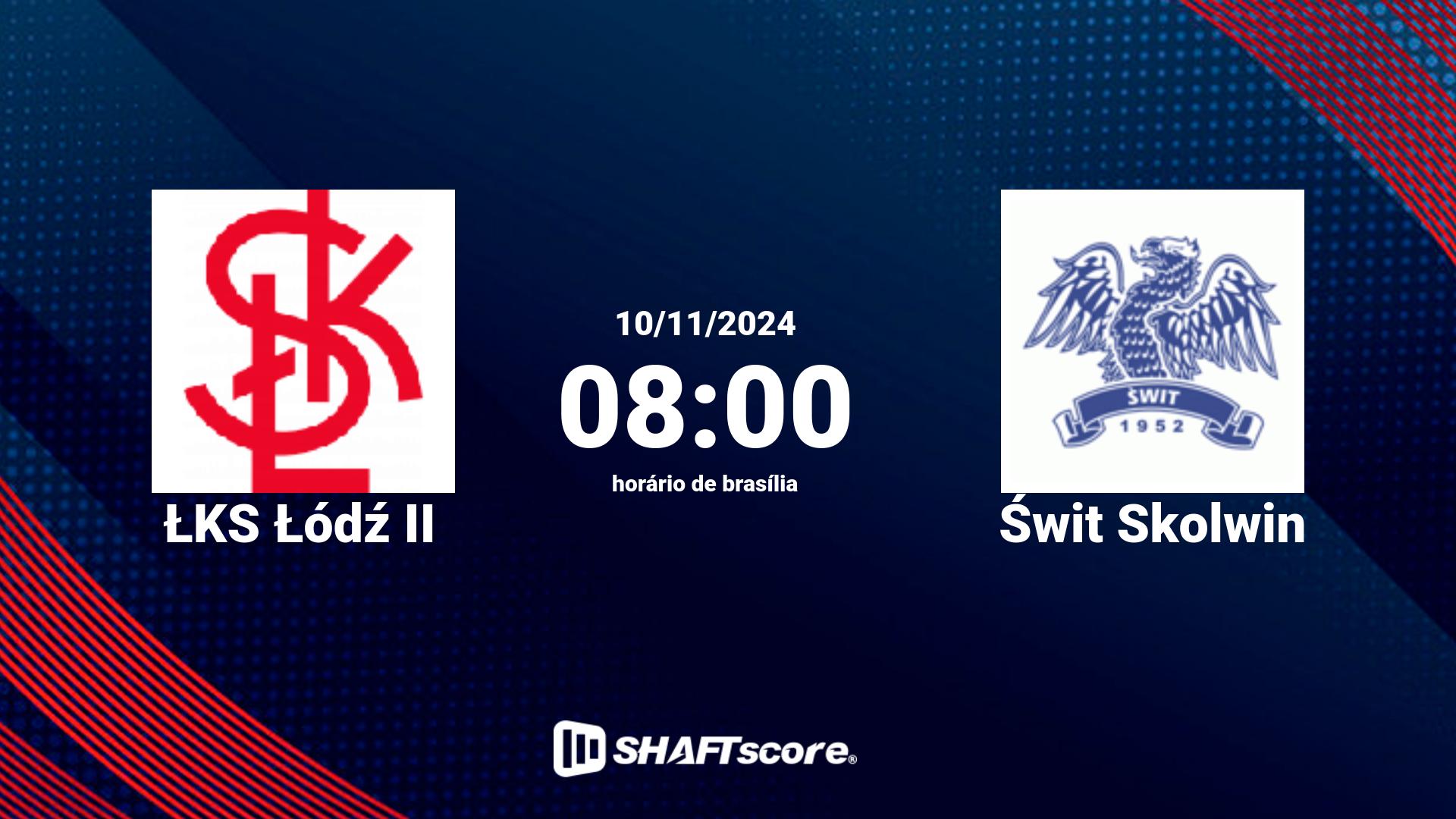 Estatísticas do jogo ŁKS Łódź II vs Świt Skolwin 10.11 08:00