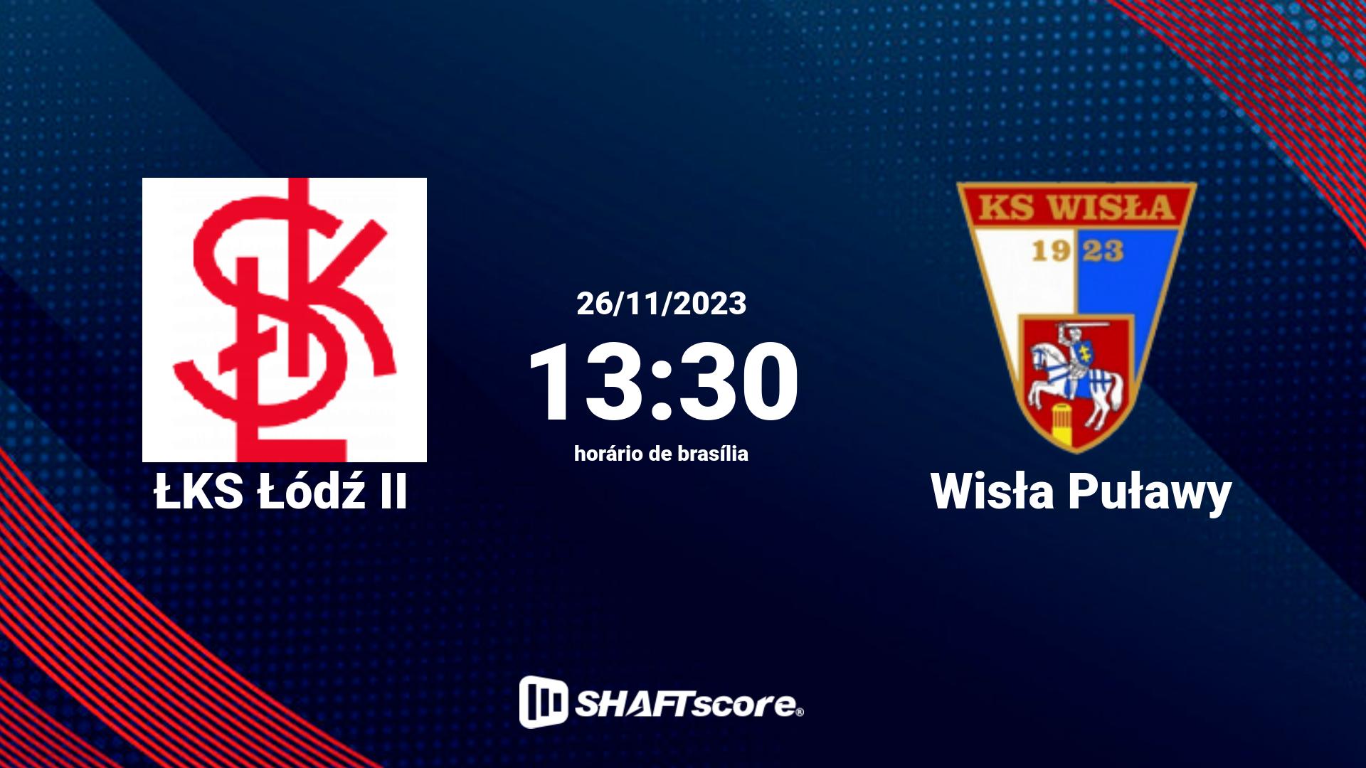 Estatísticas do jogo ŁKS Łódź II vs Wisła Puławy 26.11 13:30