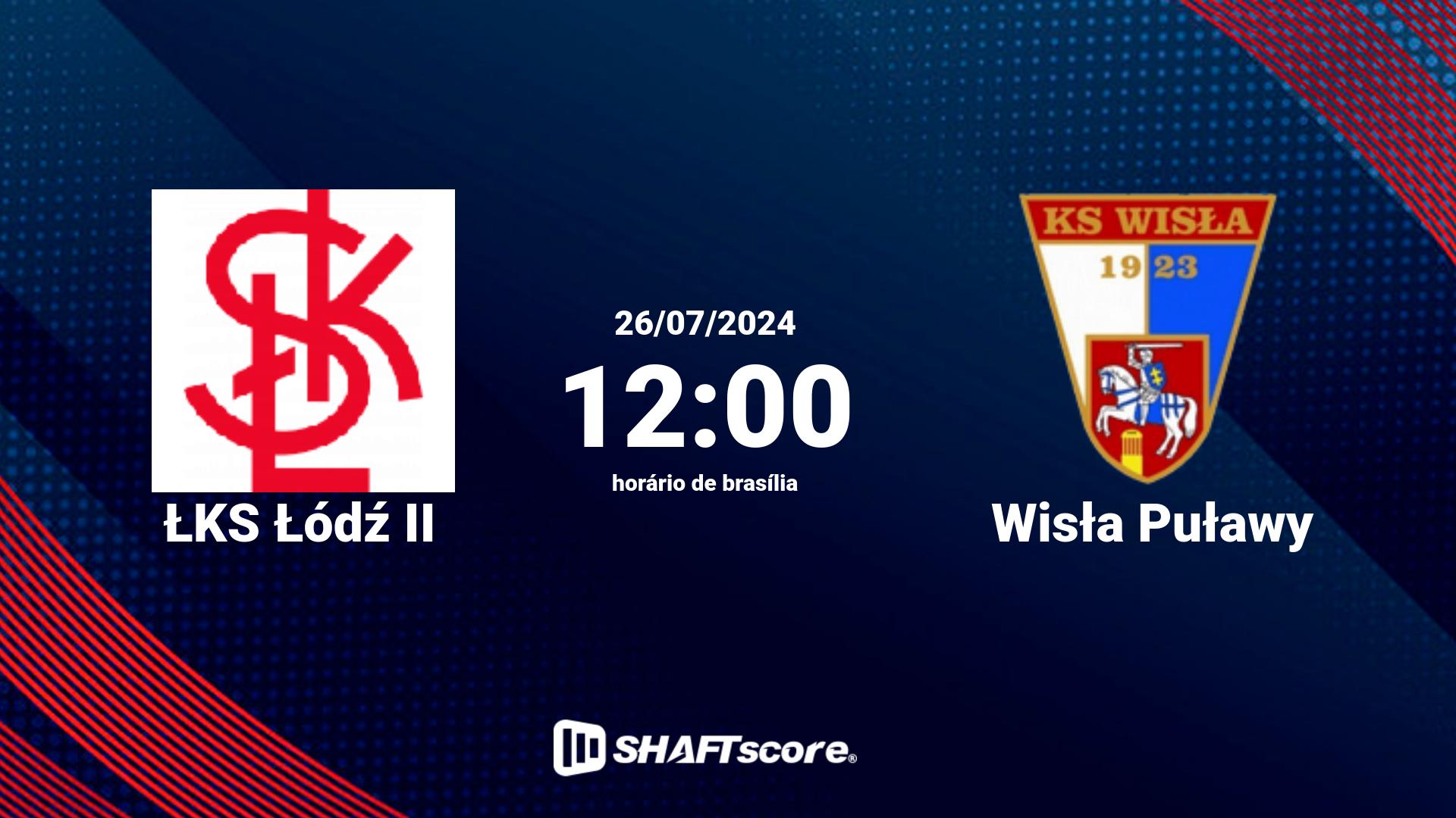 Estatísticas do jogo ŁKS Łódź II vs Wisła Puławy 26.07 12:00