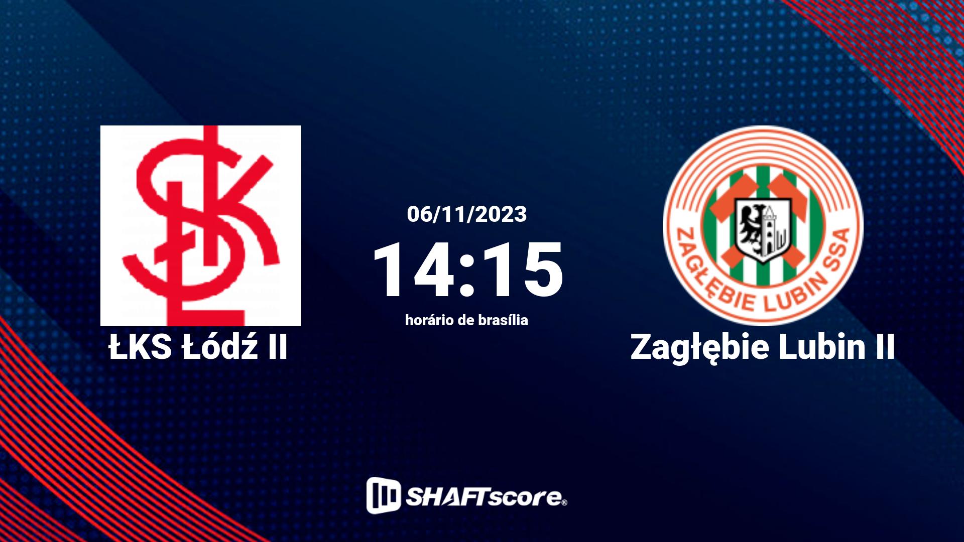 Estatísticas do jogo ŁKS Łódź II vs Zagłębie Lubin II 06.11 14:15