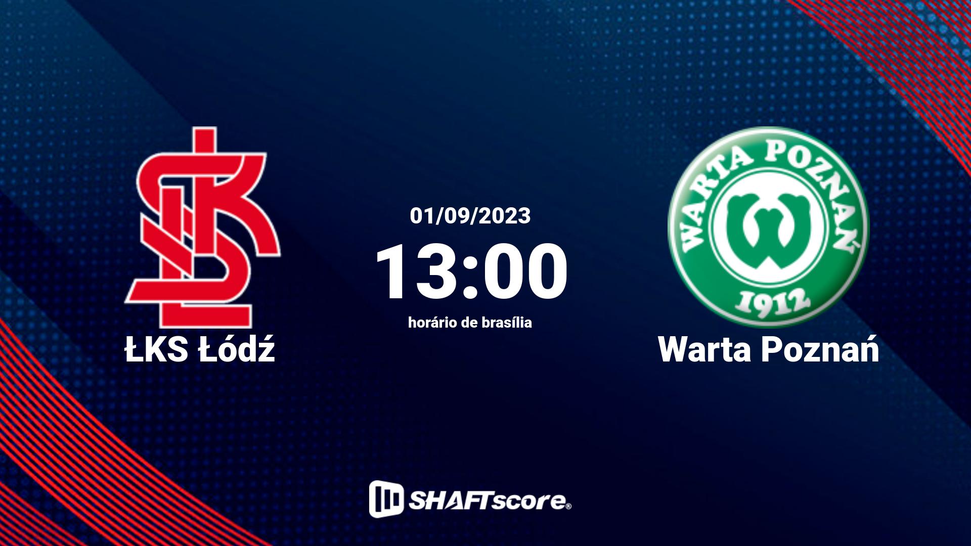 Estatísticas do jogo ŁKS Łódź vs Warta Poznań 01.09 13:00