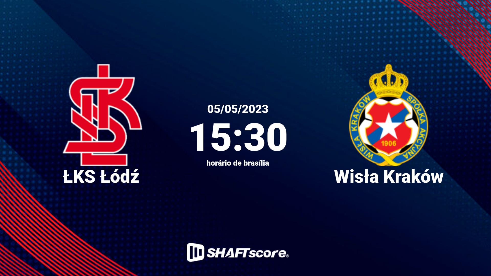 Estatísticas do jogo ŁKS Łódź vs Wisła Kraków 05.05 15:30