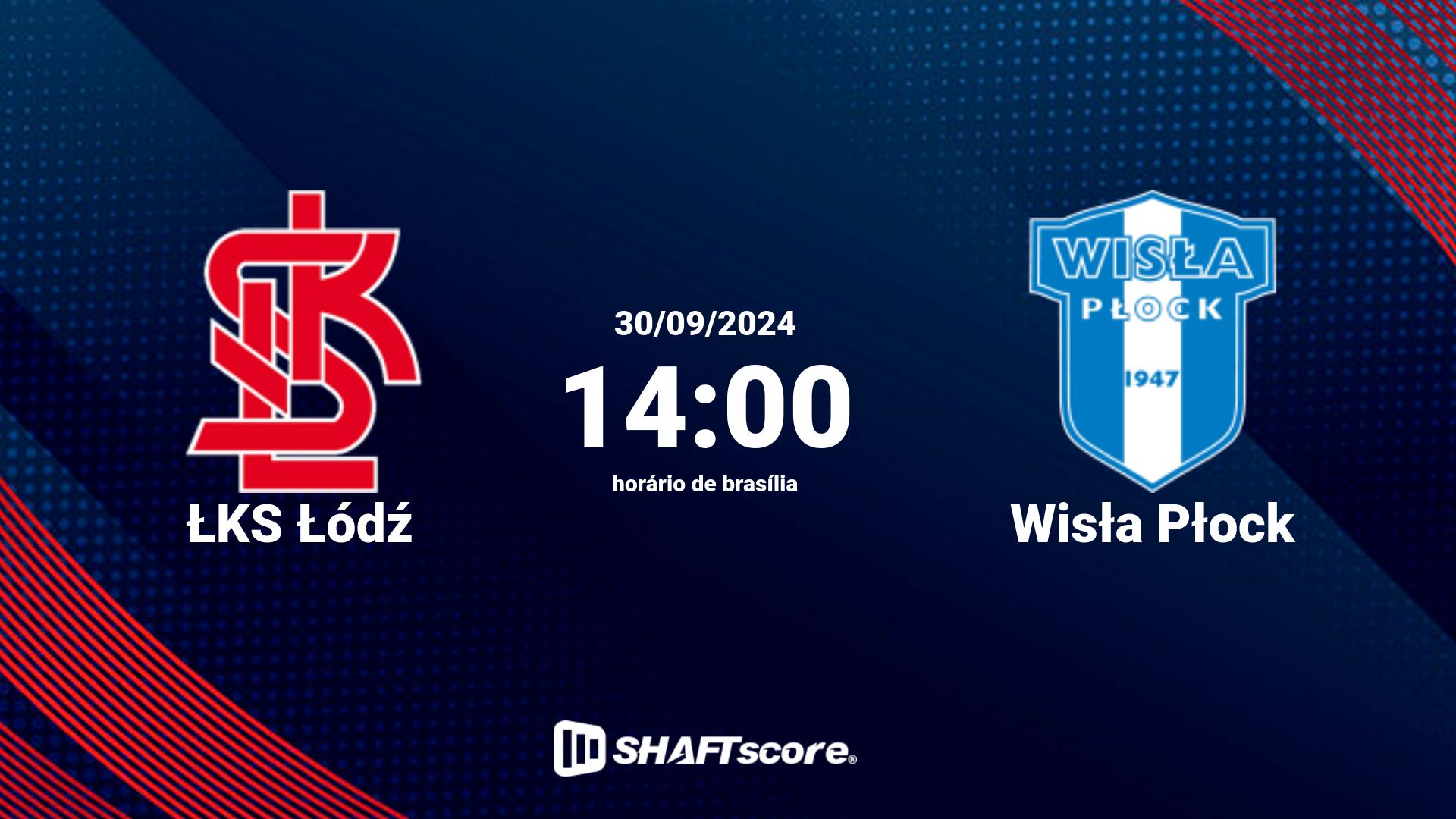 Estatísticas do jogo ŁKS Łódź vs Wisła Płock 30.09 14:00