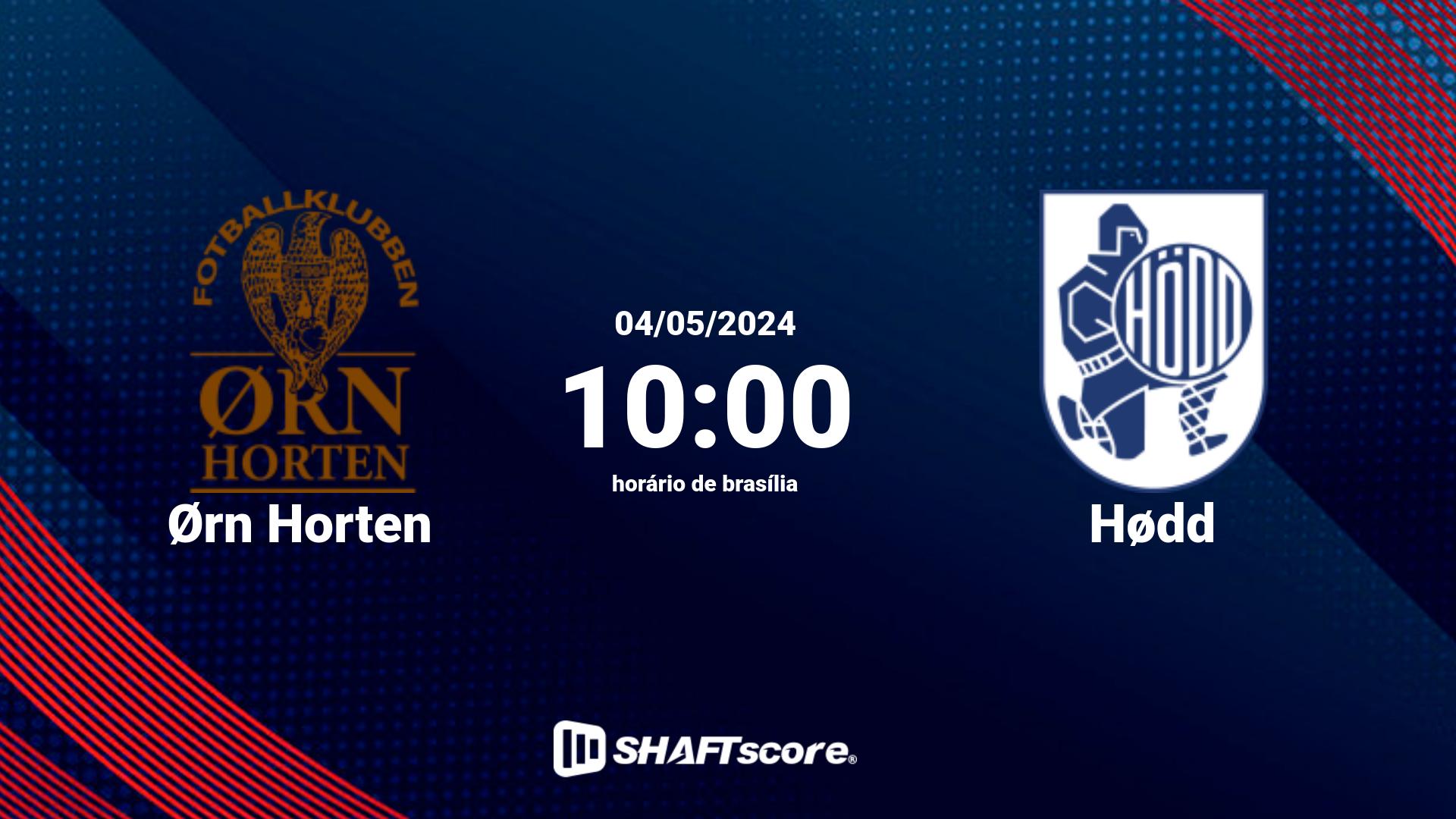 Estatísticas do jogo Ørn Horten vs Hødd 04.05 10:00