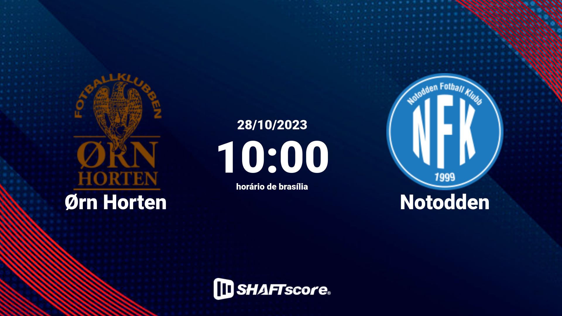 Estatísticas do jogo Ørn Horten vs Notodden 28.10 10:00