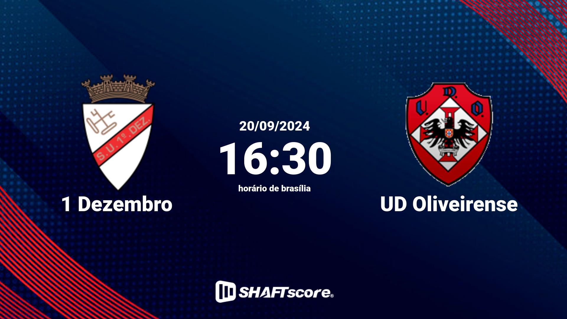 Estatísticas do jogo 1 Dezembro vs UD Oliveirense 20.09 16:30