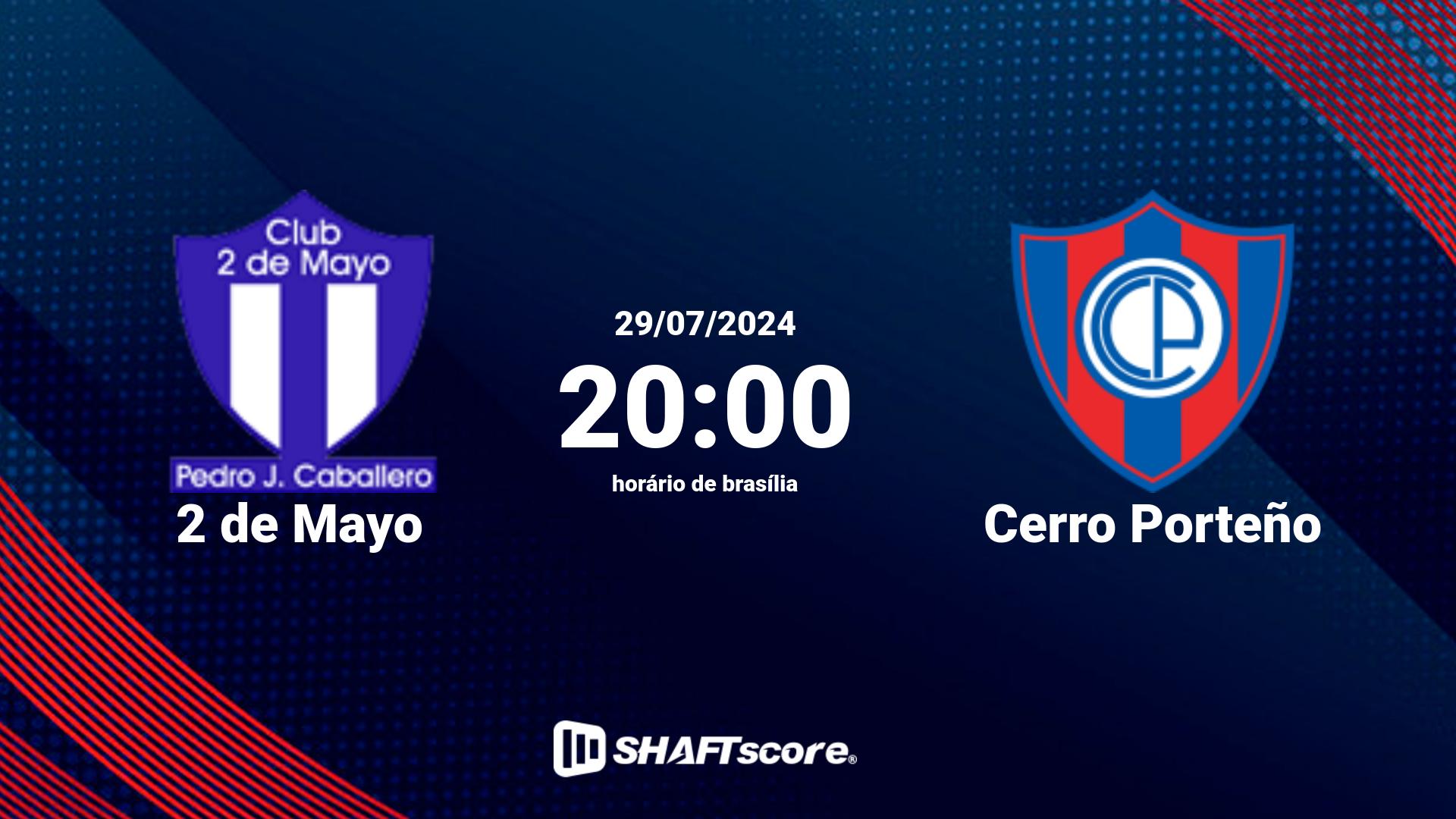 Estatísticas do jogo 2 de Mayo vs Cerro Porteño 29.07 20:00