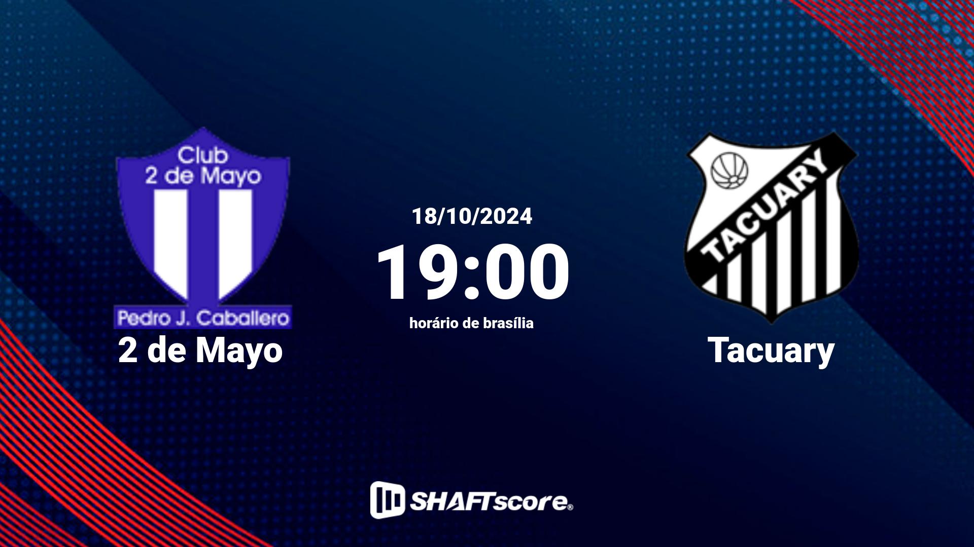 Estatísticas do jogo 2 de Mayo vs Tacuary 18.10 19:00