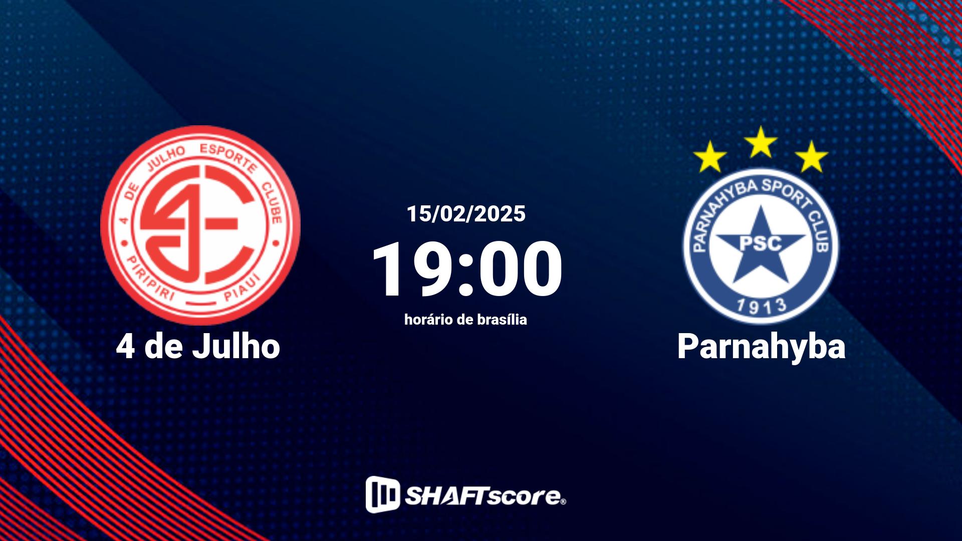 Estatísticas do jogo 4 de Julho vs Parnahyba 15.02 19:00