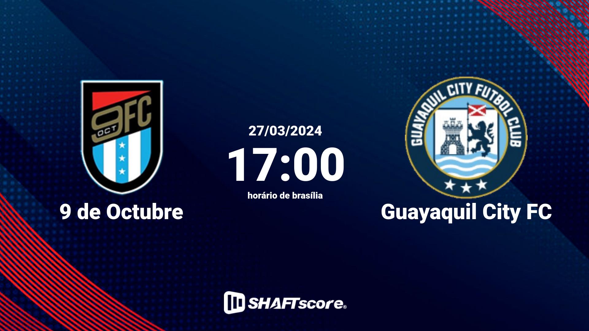 Estatísticas do jogo 9 de Octubre vs Guayaquil City FC 27.03 17:00