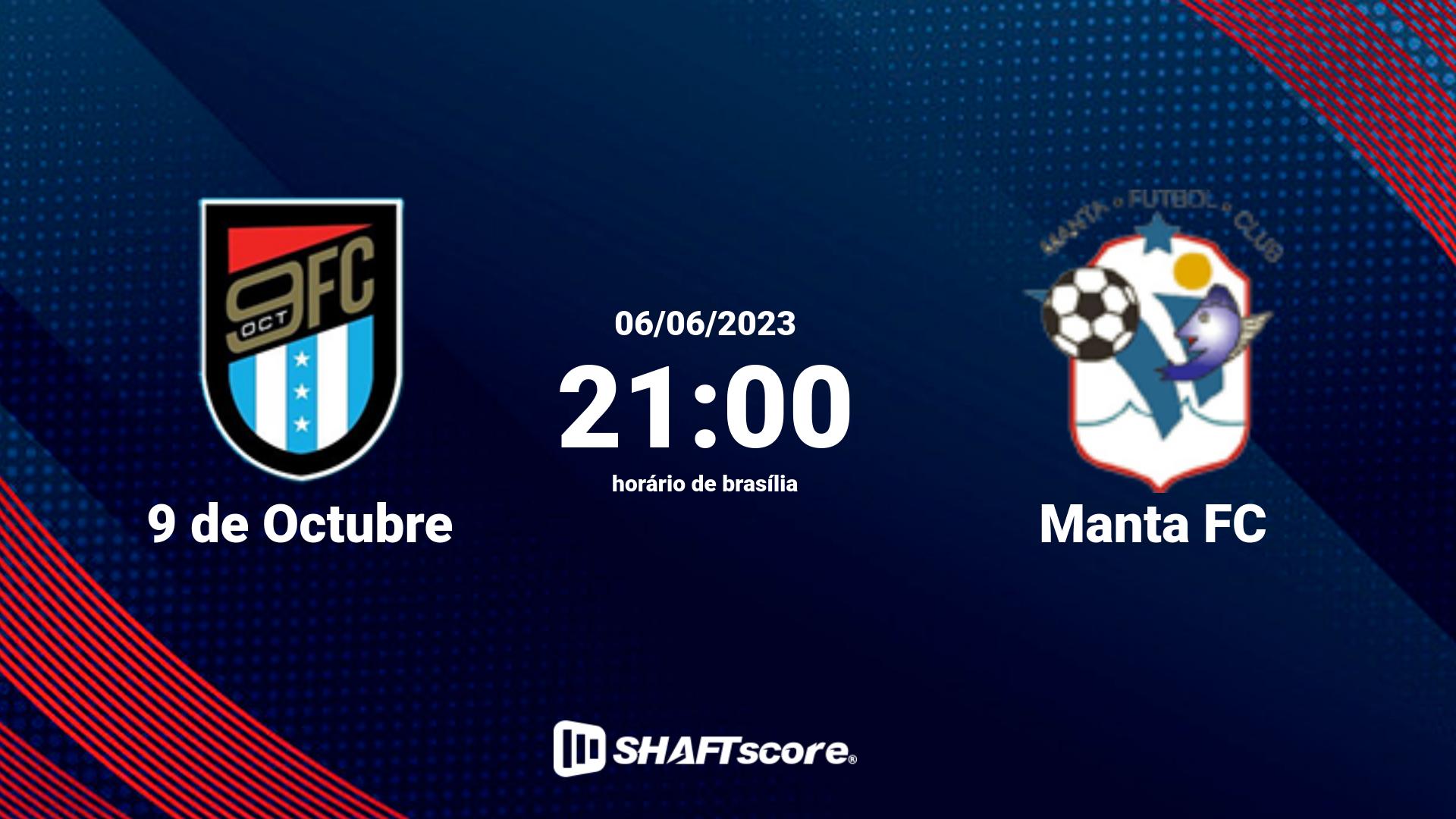 Estatísticas do jogo 9 de Octubre vs Manta FC 06.06 21:00