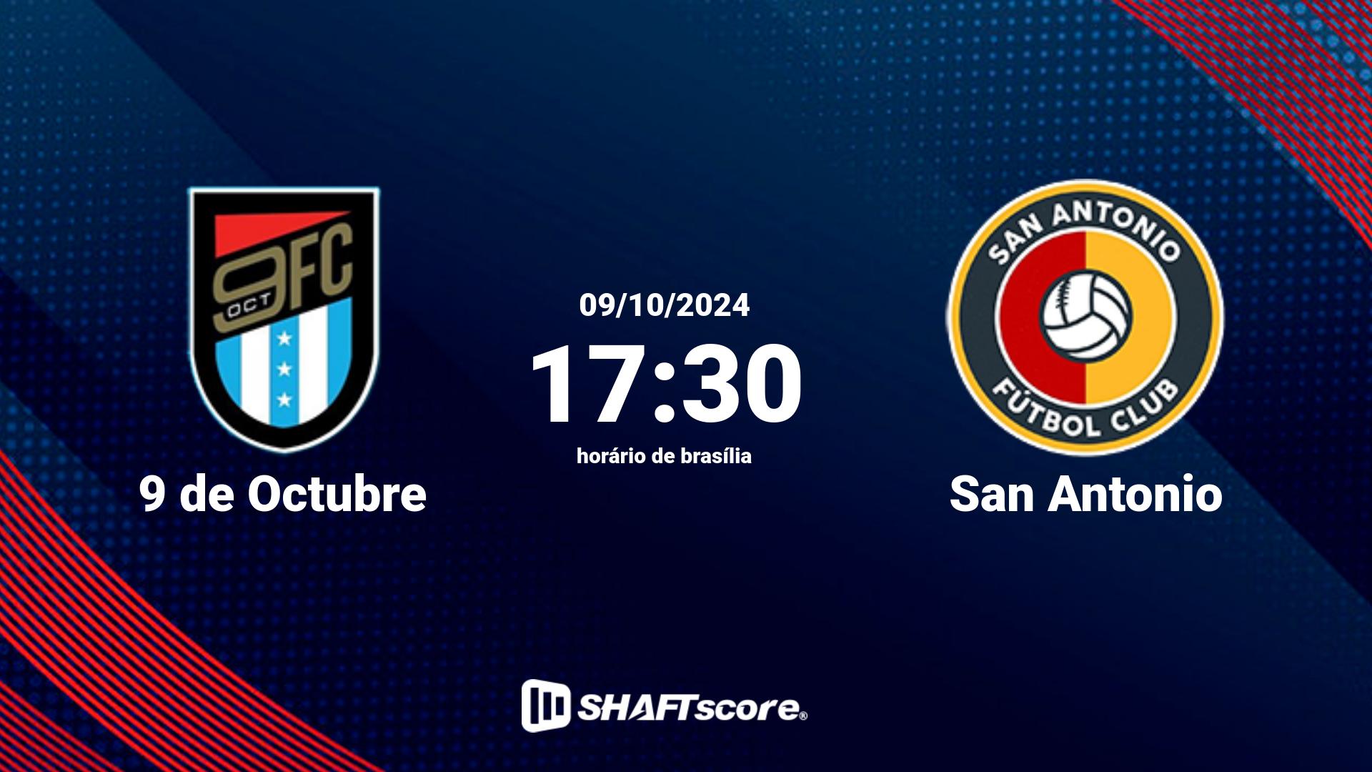 Estatísticas do jogo 9 de Octubre vs San Antonio 09.10 17:30