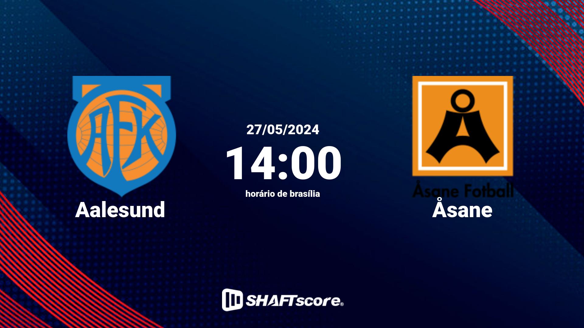 Estatísticas do jogo Aalesund vs Åsane 27.05 14:00