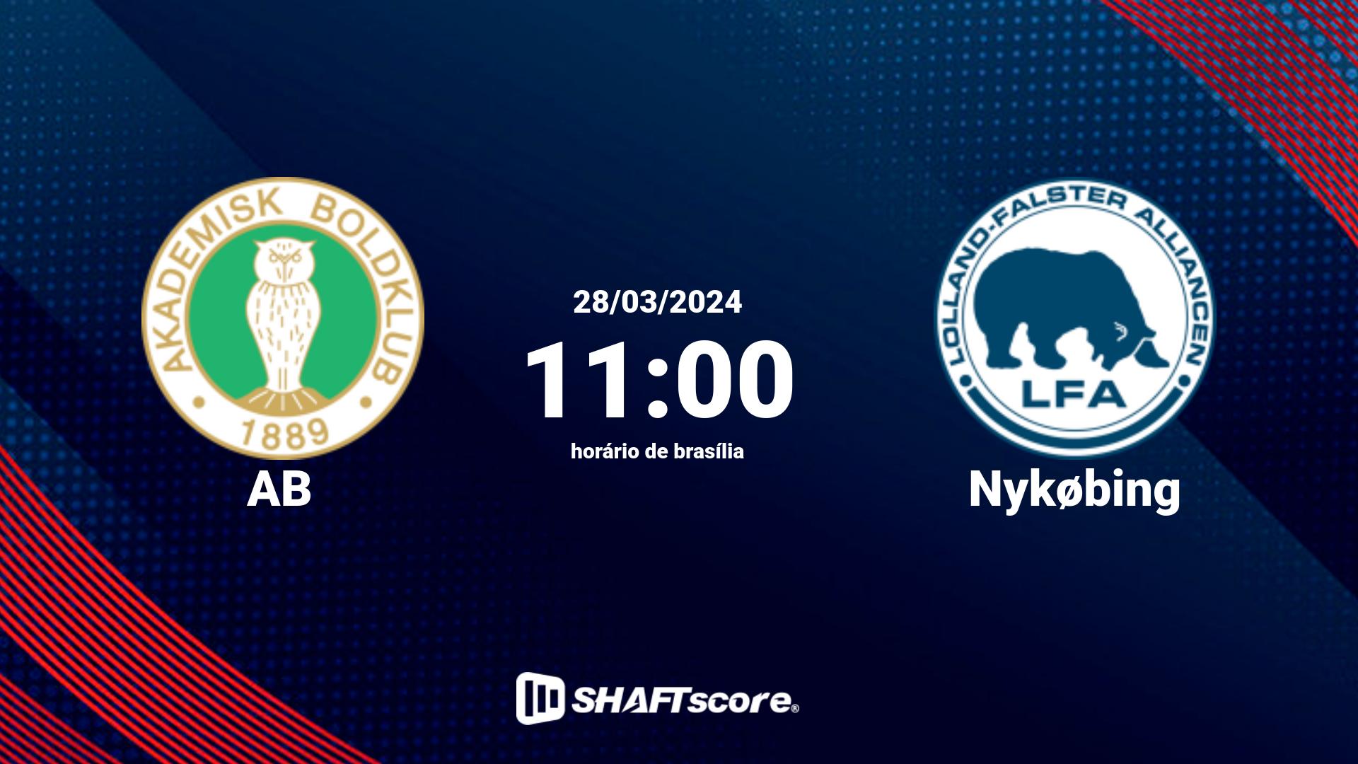 Estatísticas do jogo AB vs Nykøbing 28.03 11:00