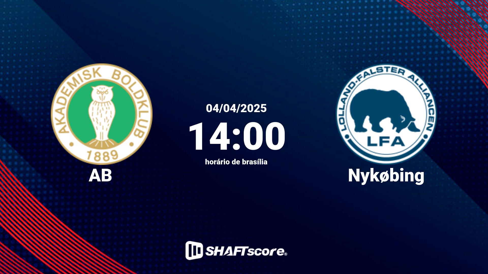 Estatísticas do jogo AB vs Nykøbing 04.04 14:00