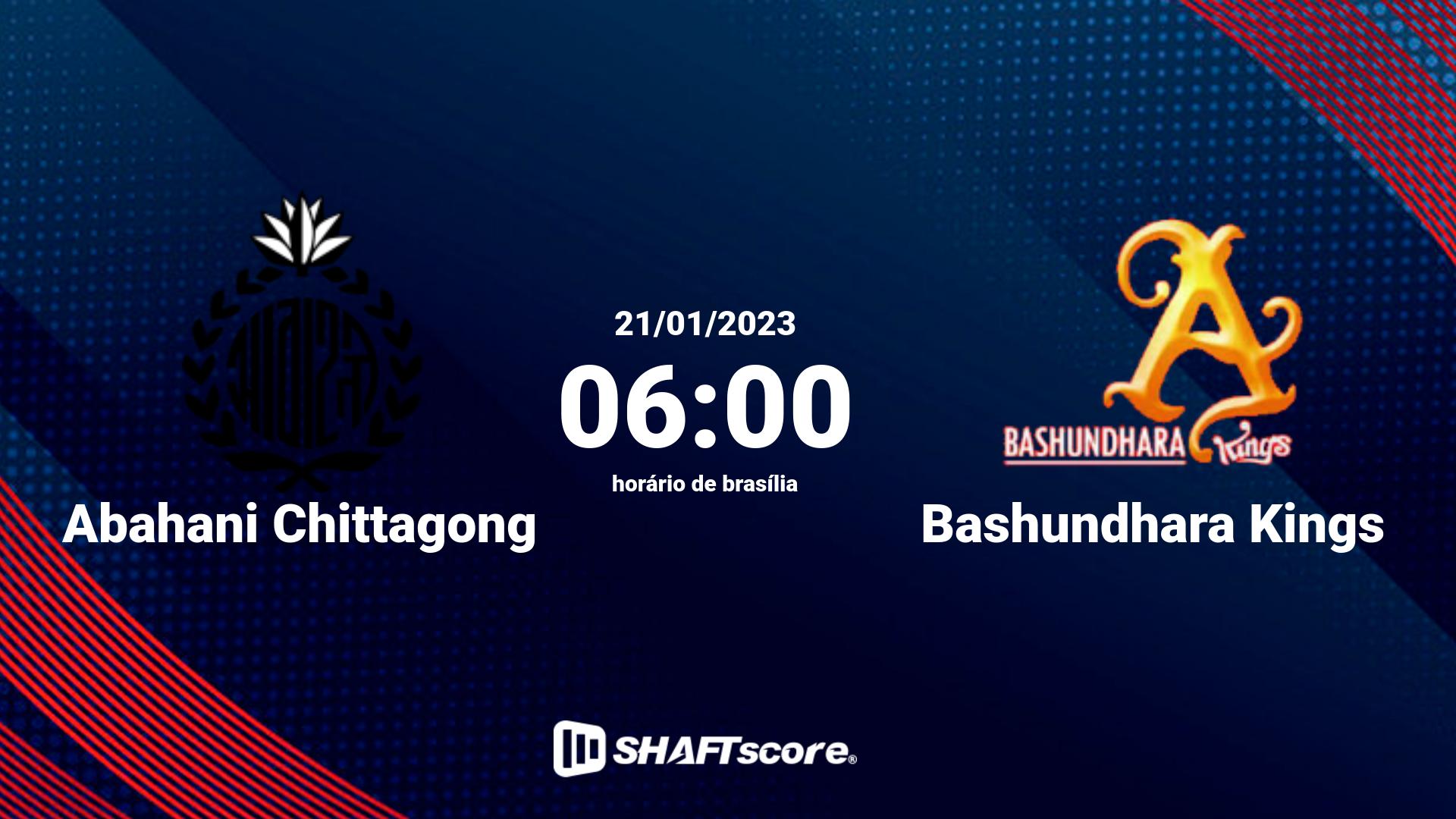 Estatísticas do jogo Abahani Chittagong vs Bashundhara Kings 21.01 06:00