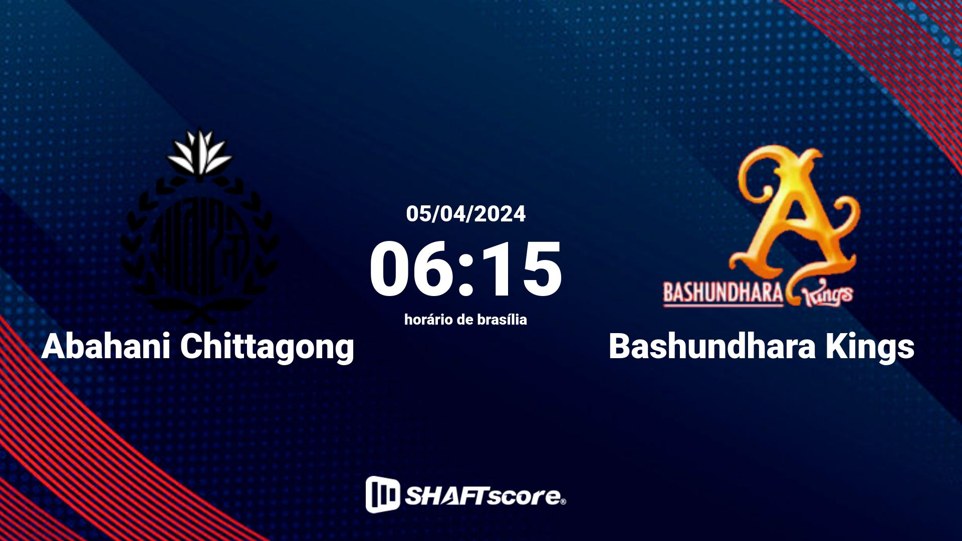 Estatísticas do jogo Abahani Chittagong vs Bashundhara Kings 05.04 06:15