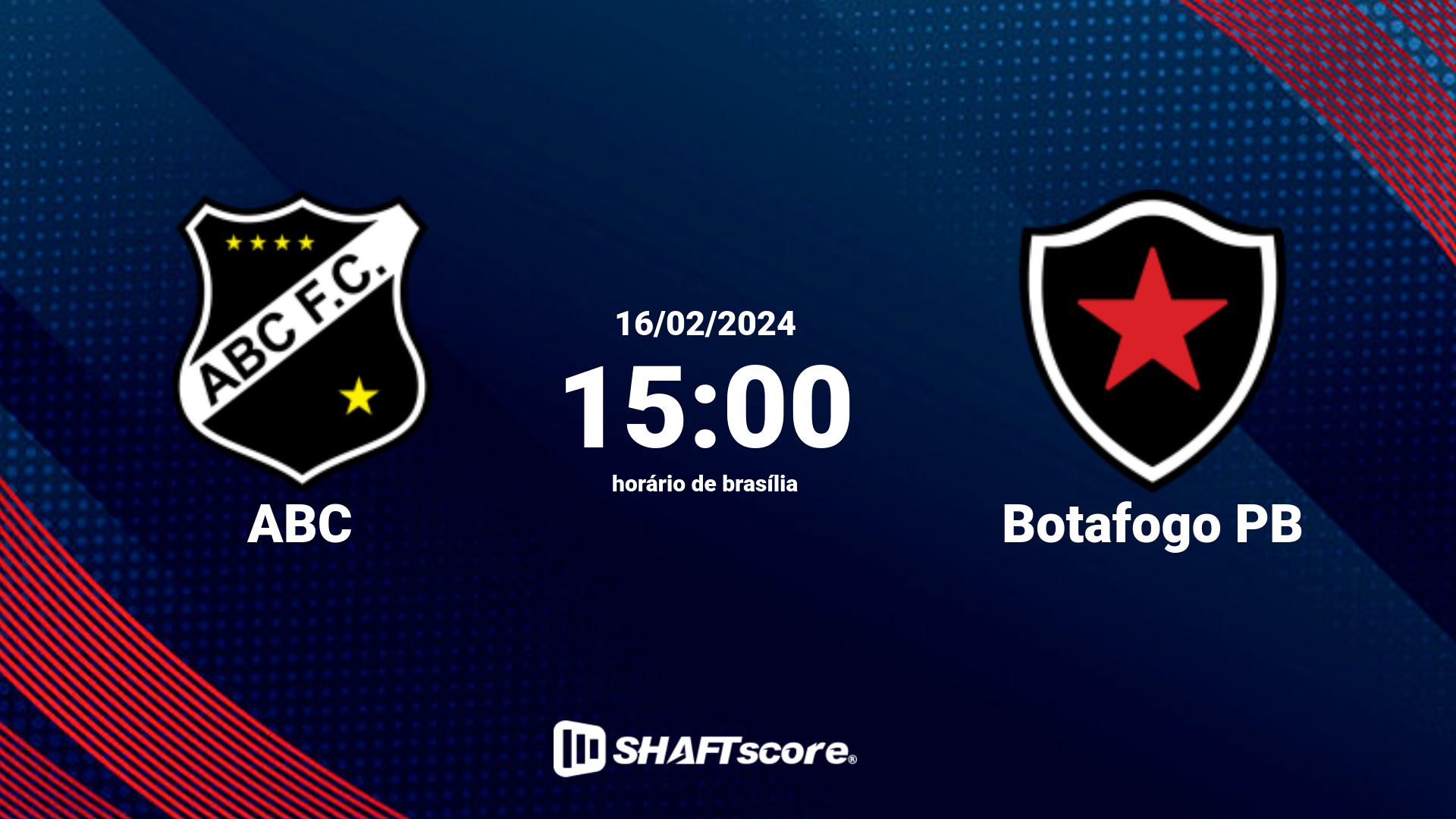 Estatísticas do jogo ABC vs Botafogo PB 16.02 15:00