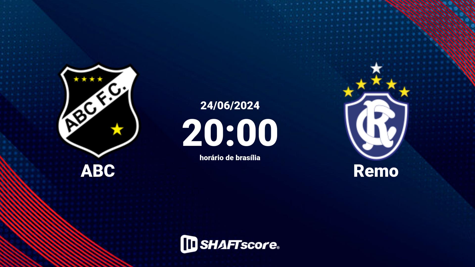 Estatísticas do jogo ABC vs Remo 24.06 20:00