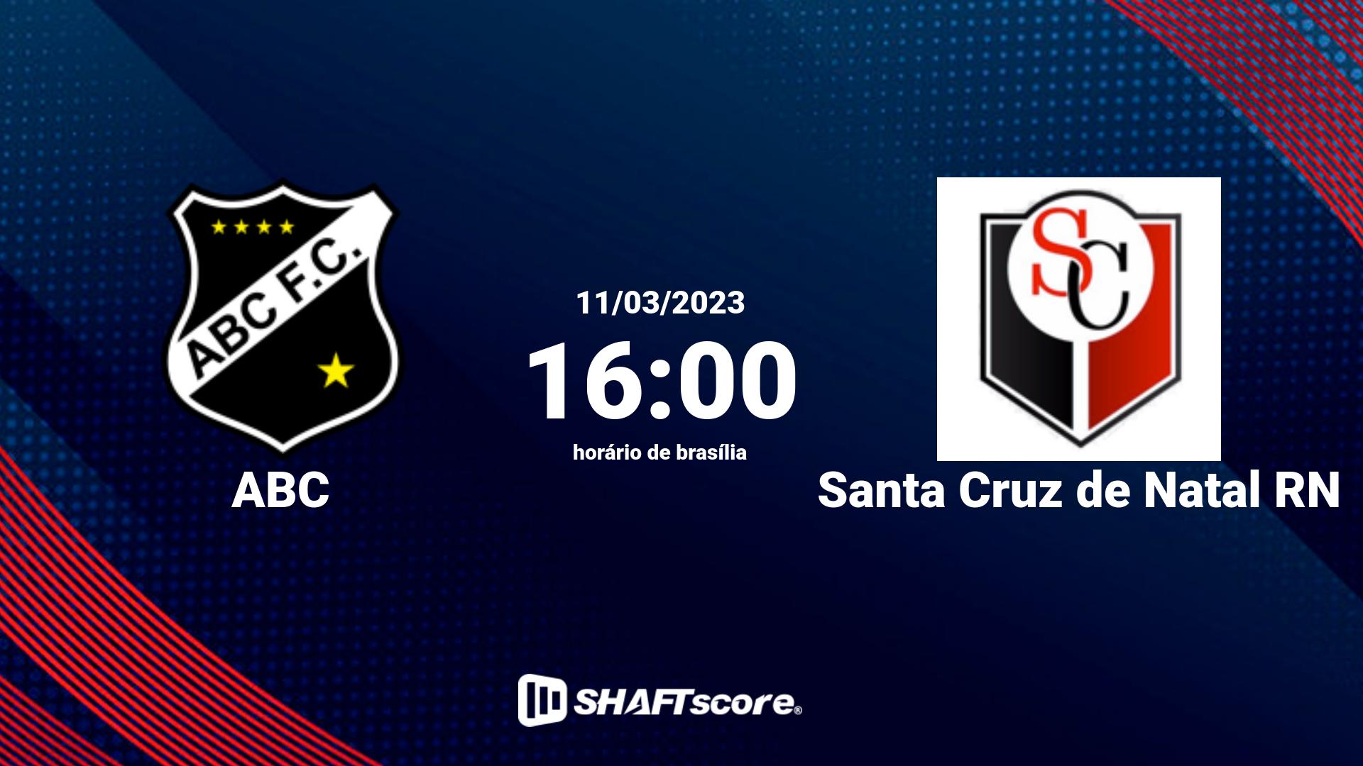 Estatísticas do jogo ABC vs Santa Cruz de Natal RN 11.03 16:00