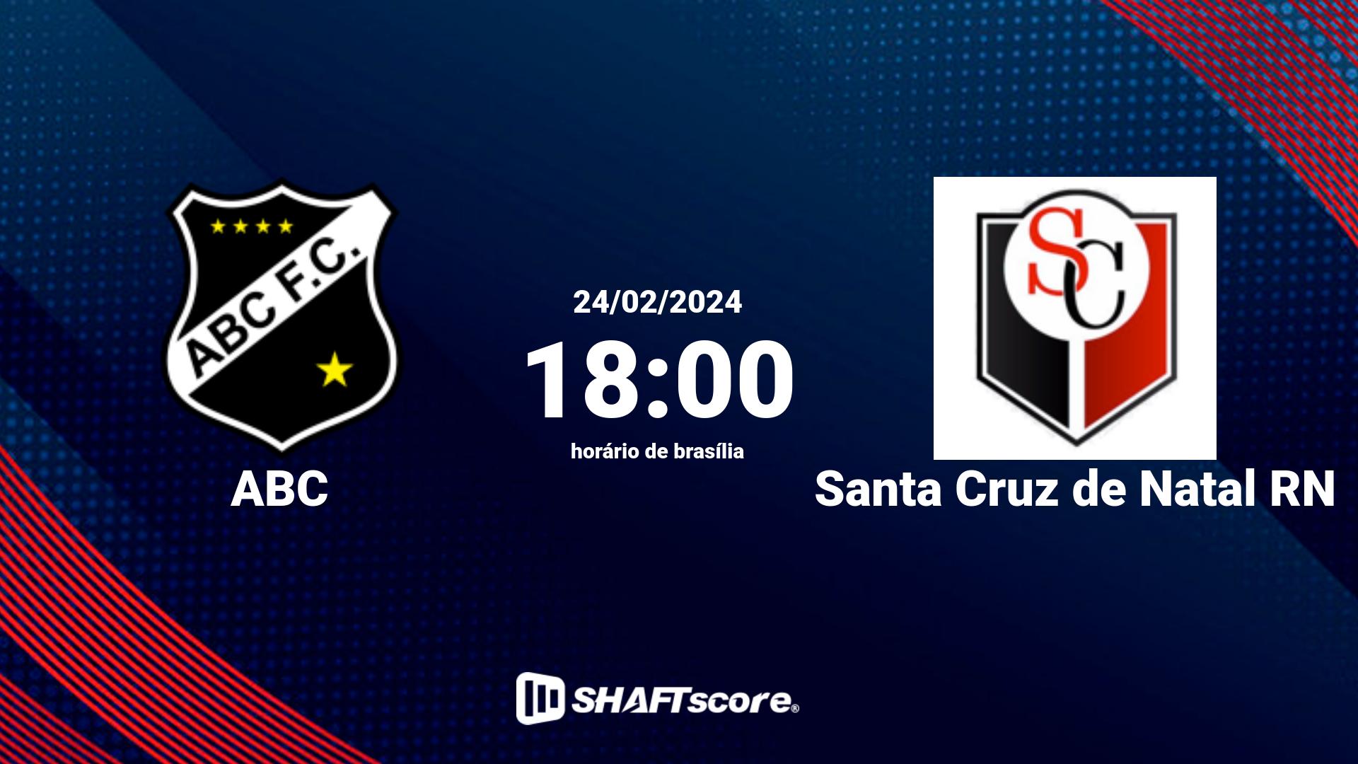 Estatísticas do jogo ABC vs Santa Cruz de Natal RN 24.02 18:00