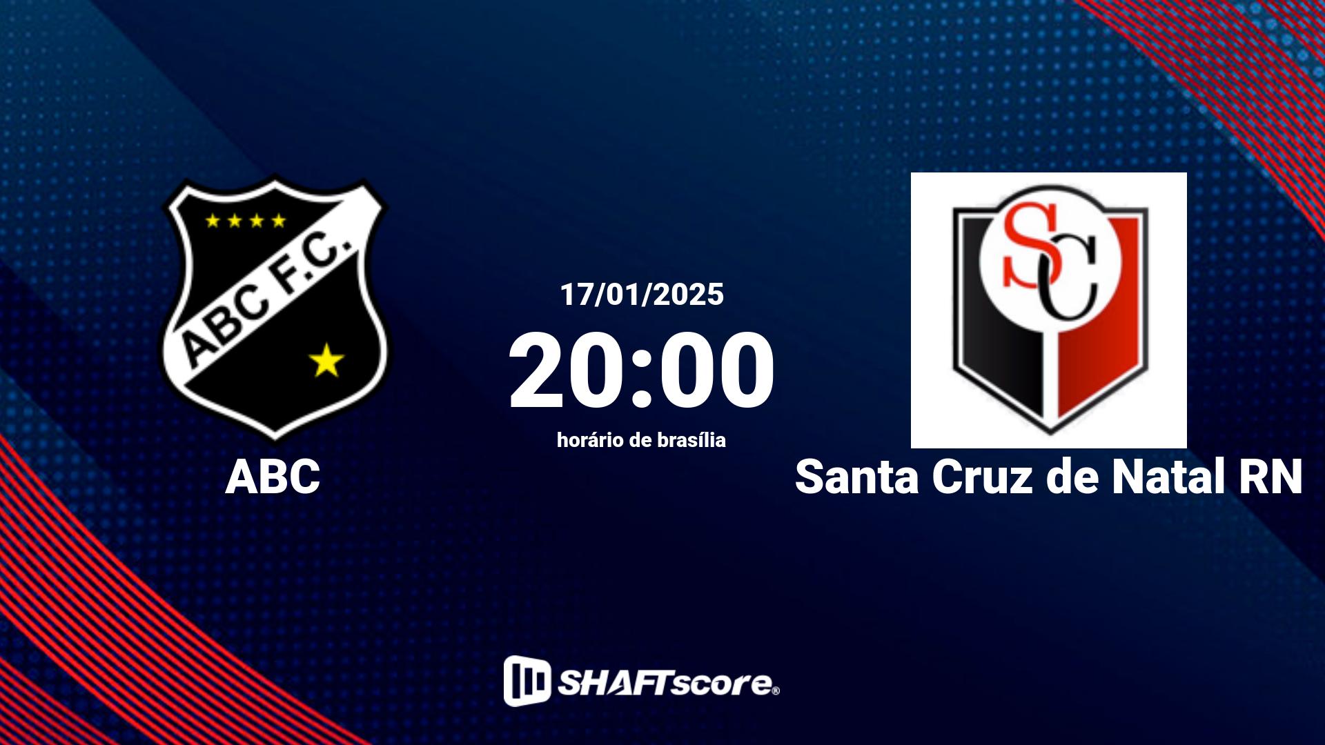 Estatísticas do jogo ABC vs Santa Cruz de Natal RN 17.01 20:00