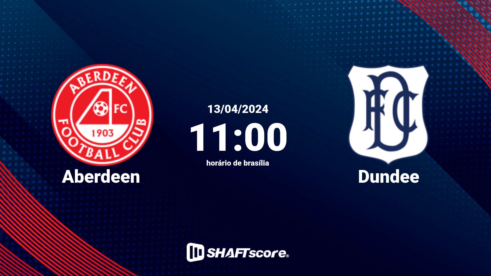 Estatísticas do jogo Aberdeen vs Dundee 13.04 11:00