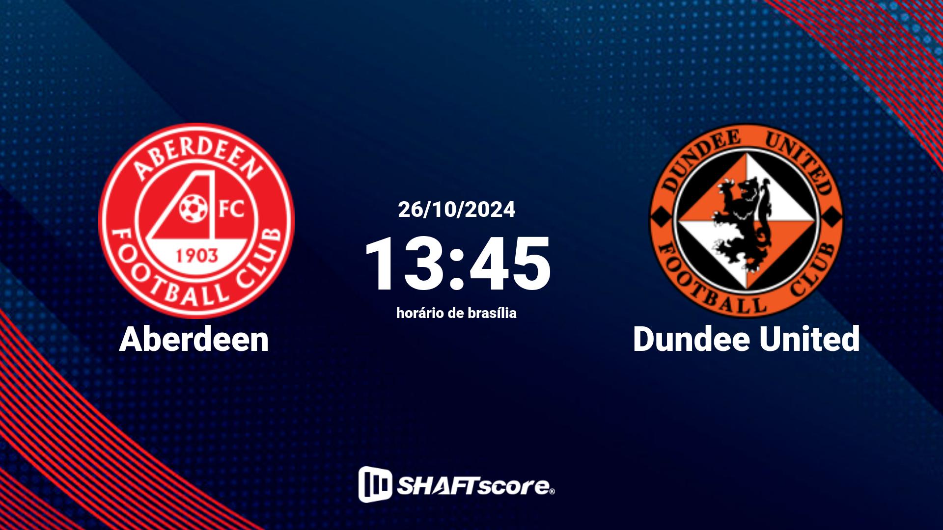 Estatísticas do jogo Aberdeen vs Dundee United 26.10 13:45