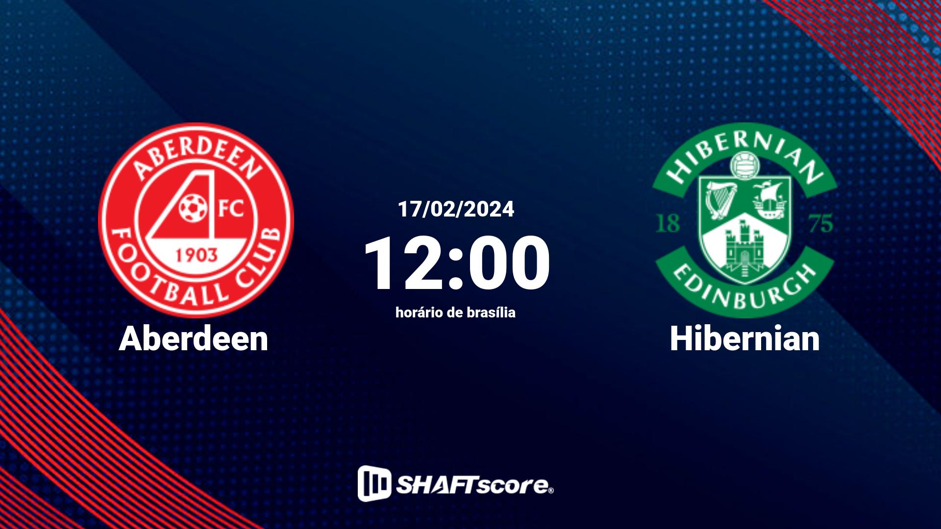 Estatísticas do jogo Aberdeen vs Hibernian 17.02 12:00