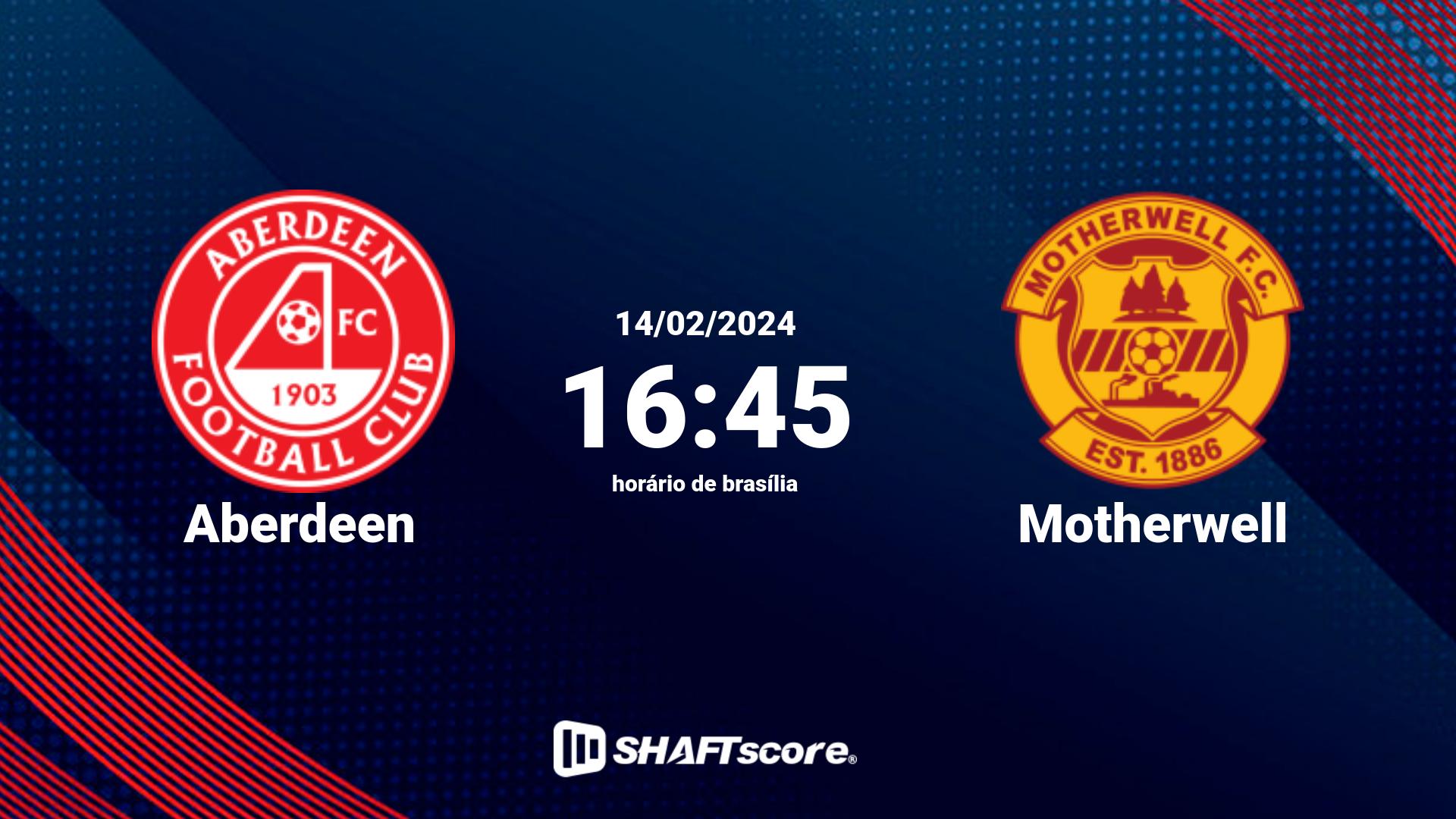 Estatísticas do jogo Aberdeen vs Motherwell 14.02 16:45