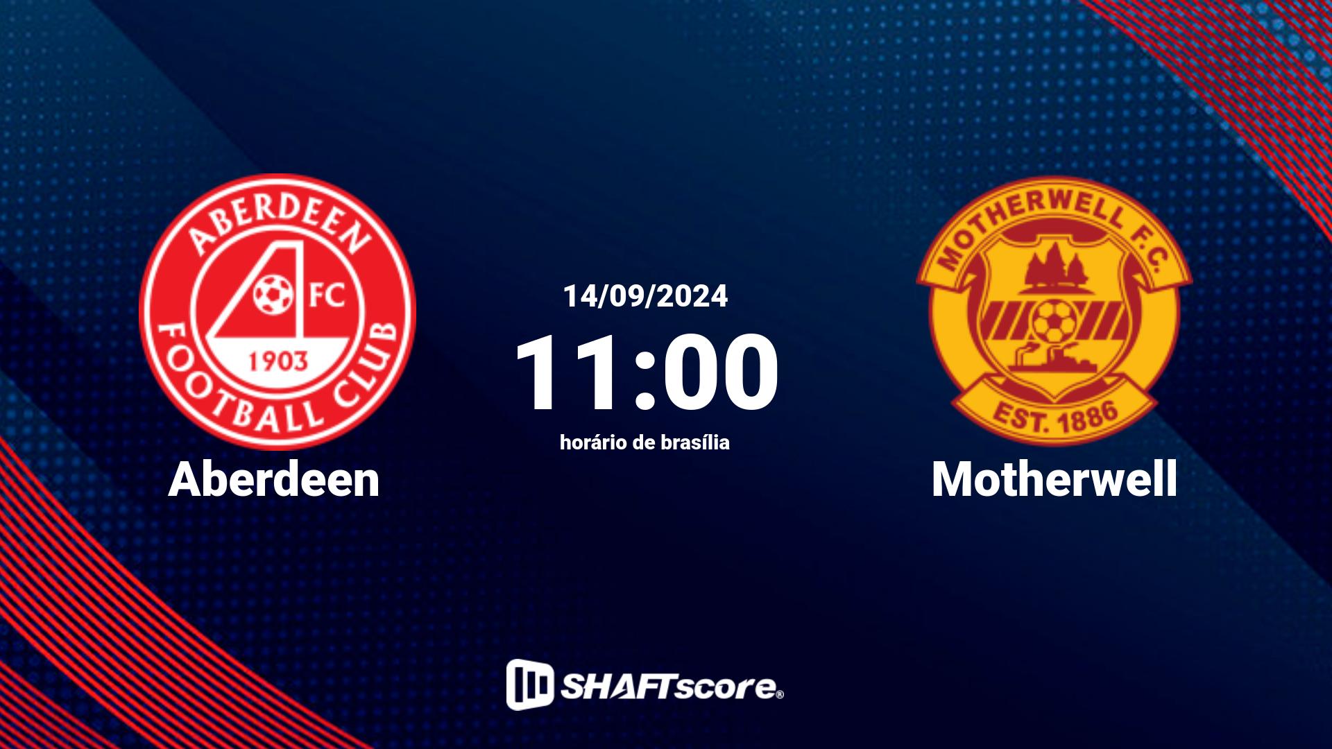 Estatísticas do jogo Aberdeen vs Motherwell 14.09 11:00