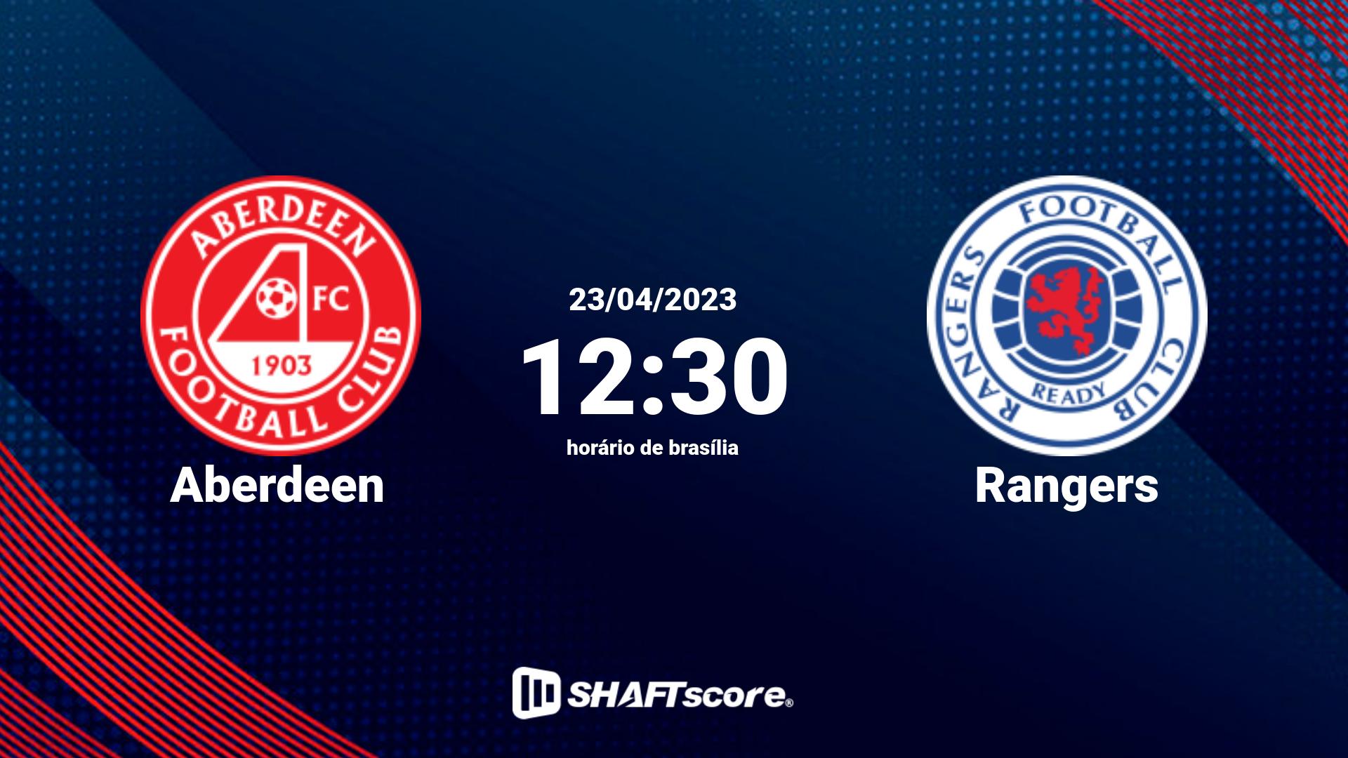 Estatísticas do jogo Aberdeen vs Rangers 23.04 12:30