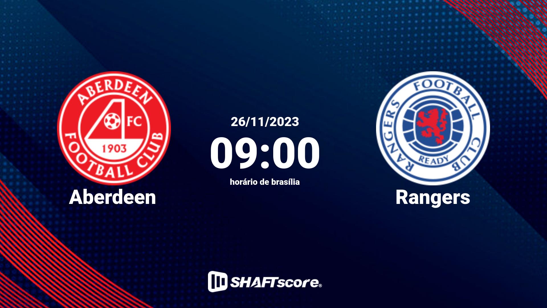 Estatísticas do jogo Aberdeen vs Rangers 26.11 09:00