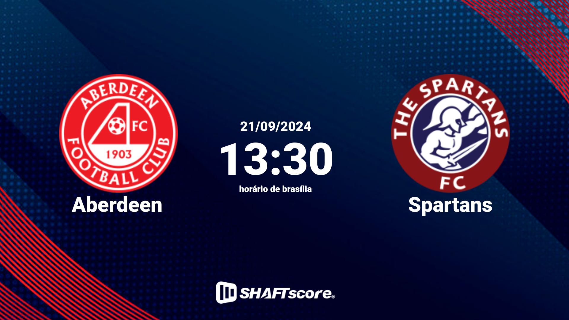 Estatísticas do jogo Aberdeen vs Spartans 21.09 13:30