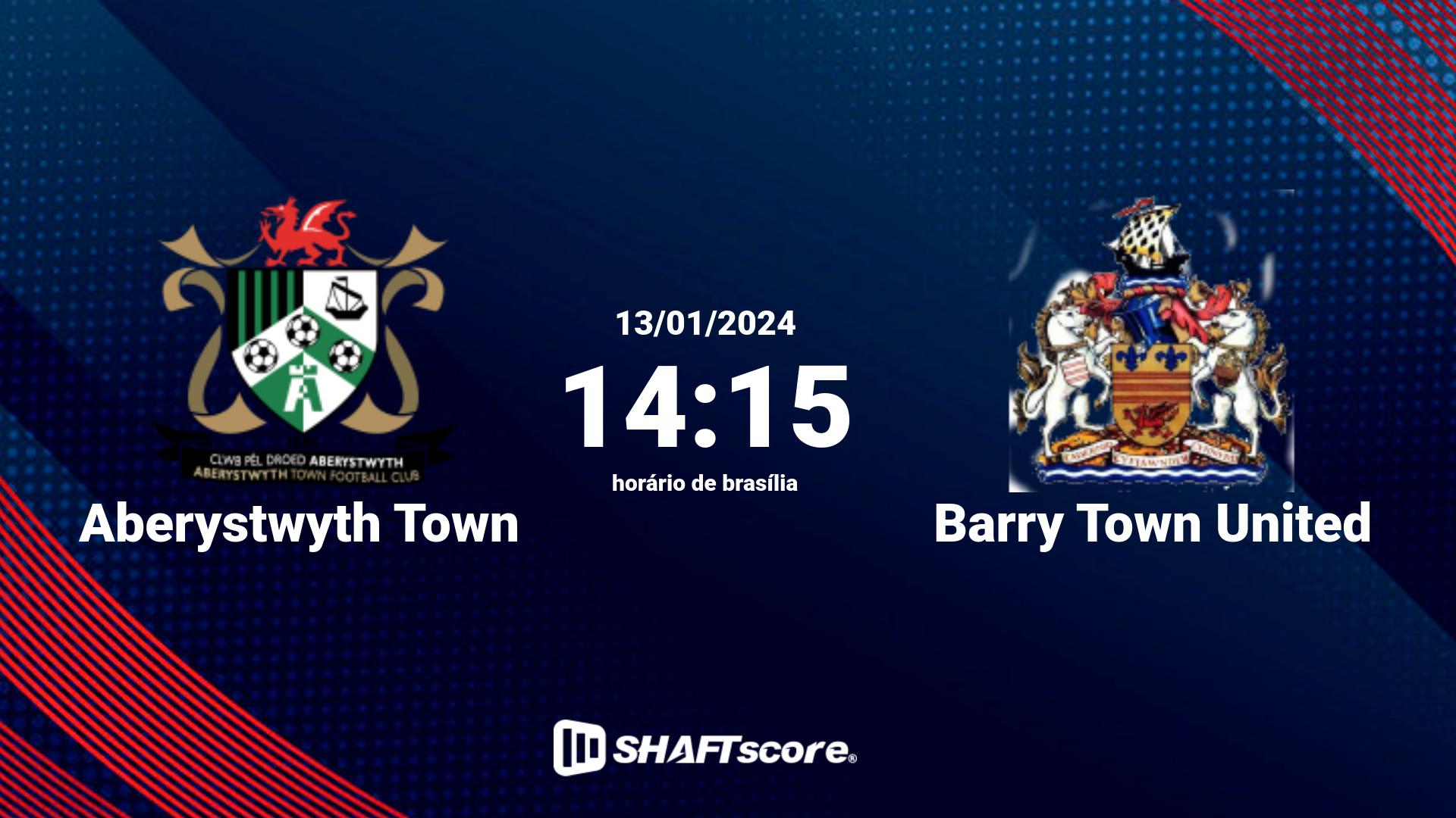 Estatísticas do jogo Aberystwyth Town vs Barry Town United 13.01 14:15