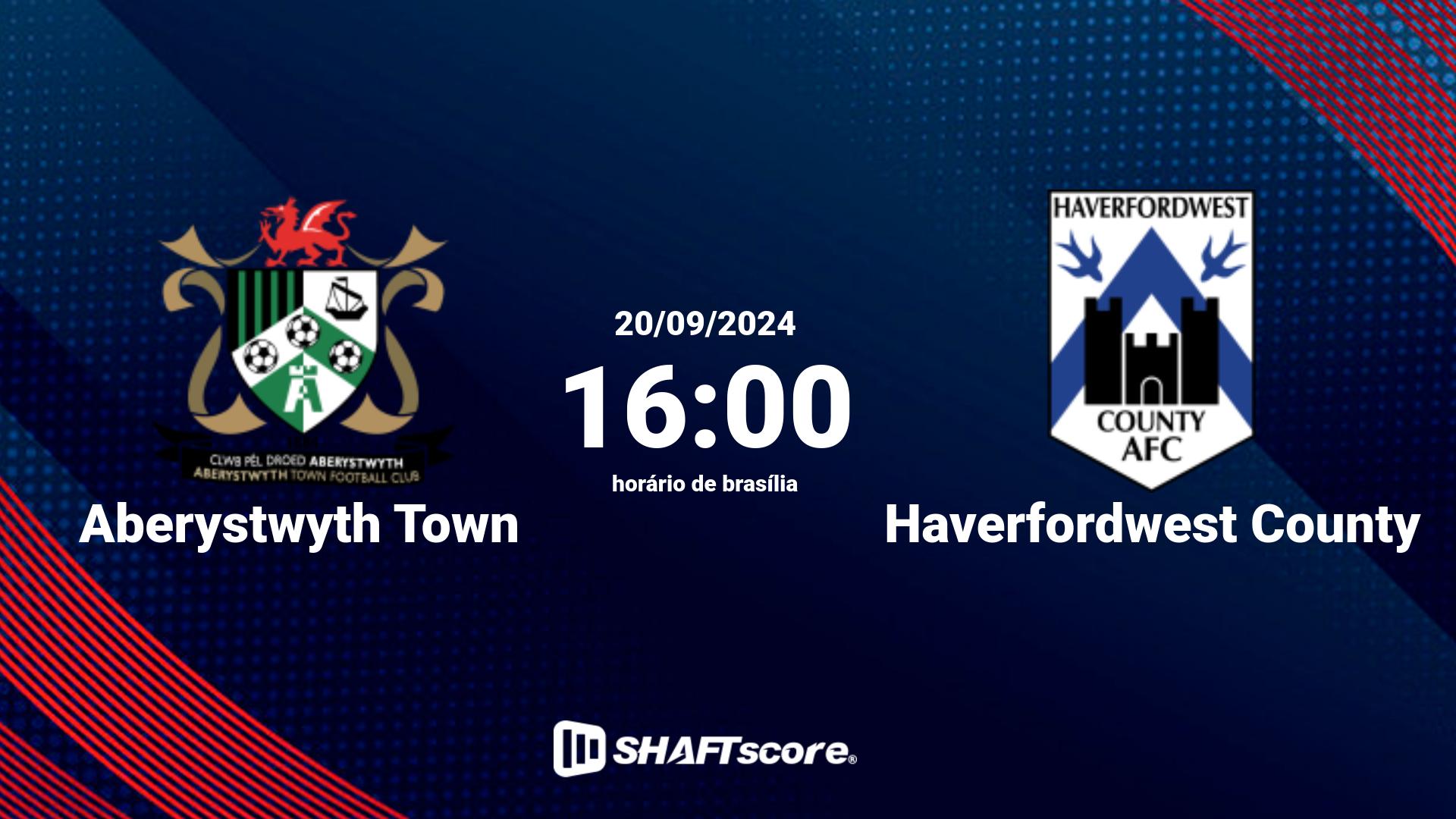 Estatísticas do jogo Aberystwyth Town vs Haverfordwest County 20.09 16:00