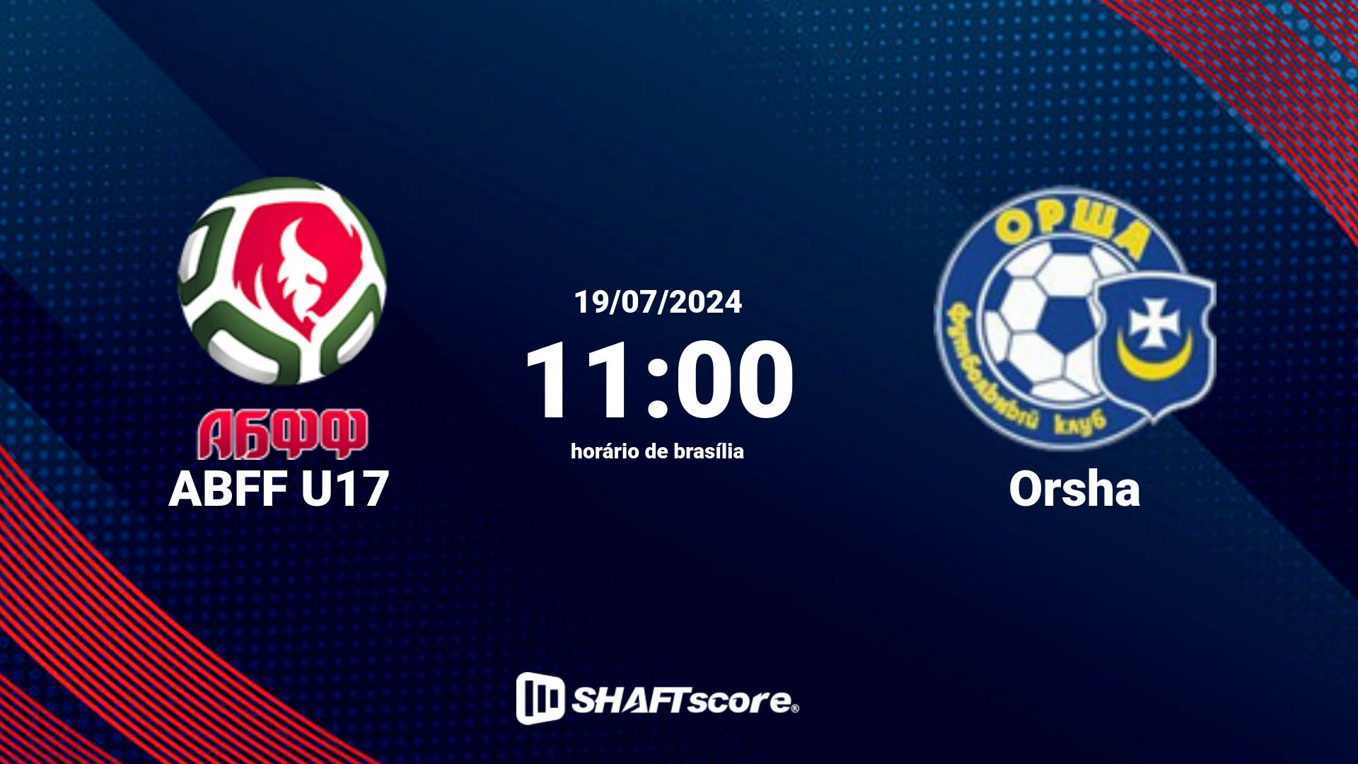 Estatísticas do jogo ABFF U17 vs Orsha 19.07 11:00