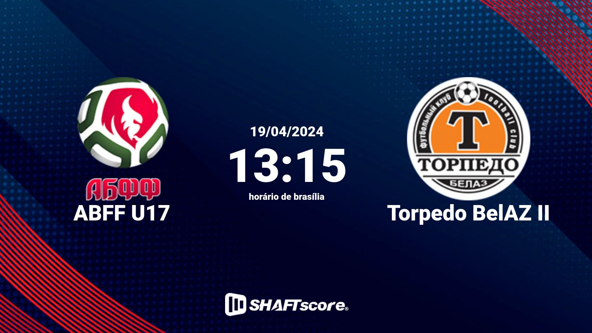 Estatísticas do jogo ABFF U17 vs Torpedo BelAZ II 19.04 13:15