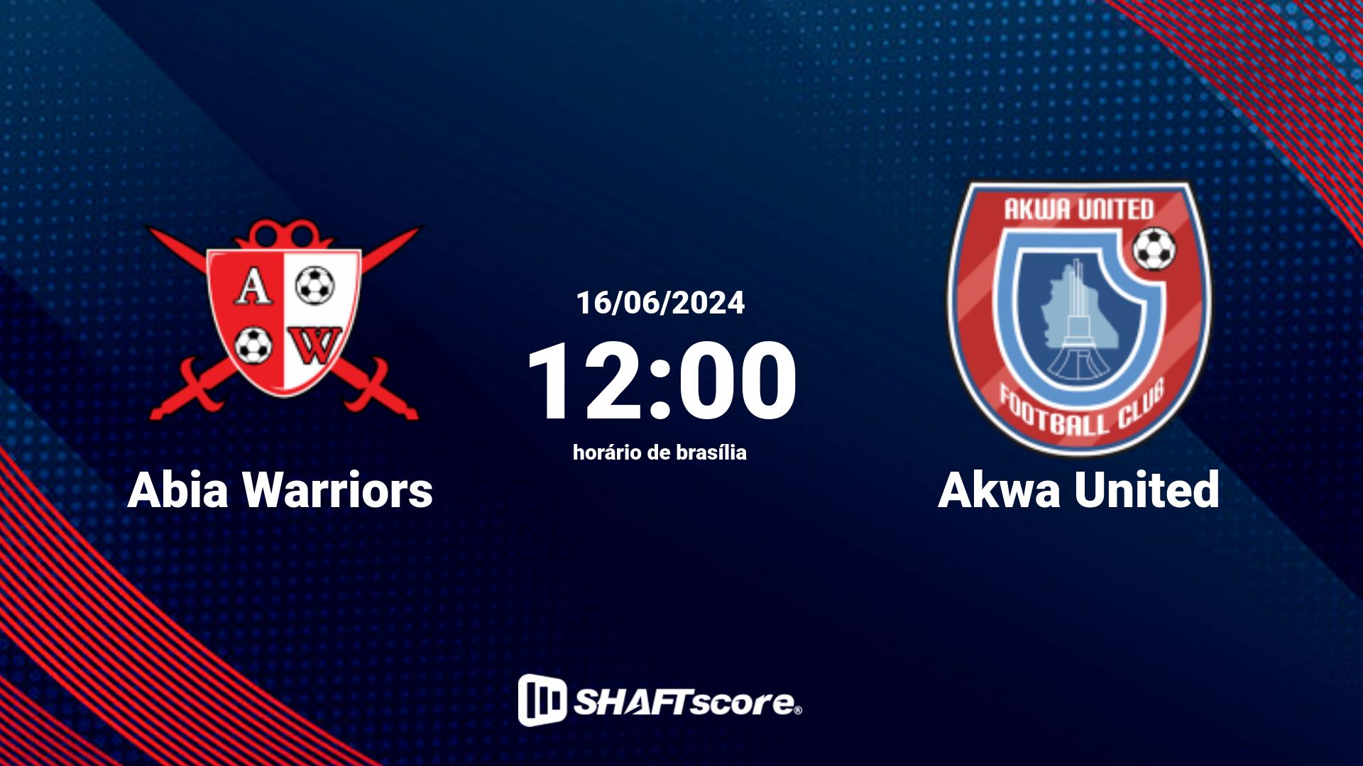 Estatísticas do jogo Abia Warriors vs Akwa United 16.06 12:00