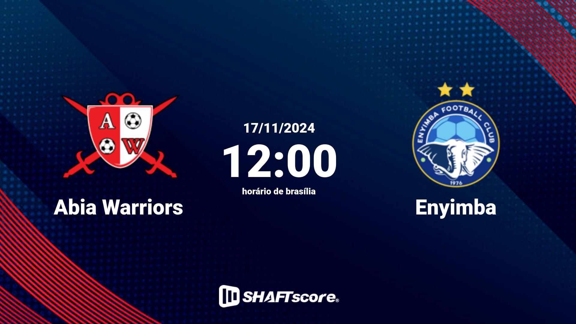 Estatísticas do jogo Abia Warriors vs Enyimba 17.11 12:00