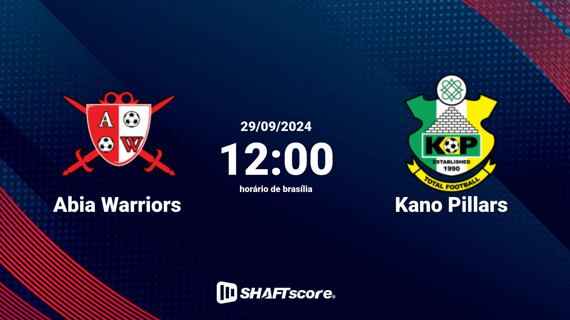 Estatísticas do jogo Abia Warriors vs Kano Pillars 29.09 12:00