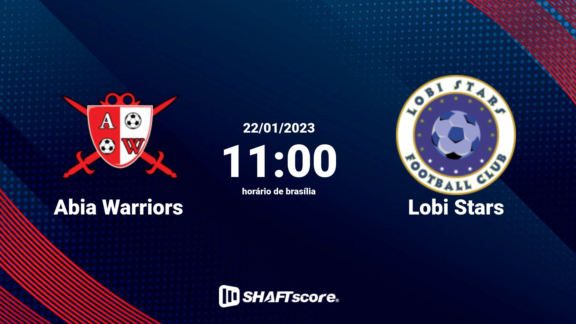 Estatísticas do jogo Abia Warriors vs Lobi Stars 22.01 11:00