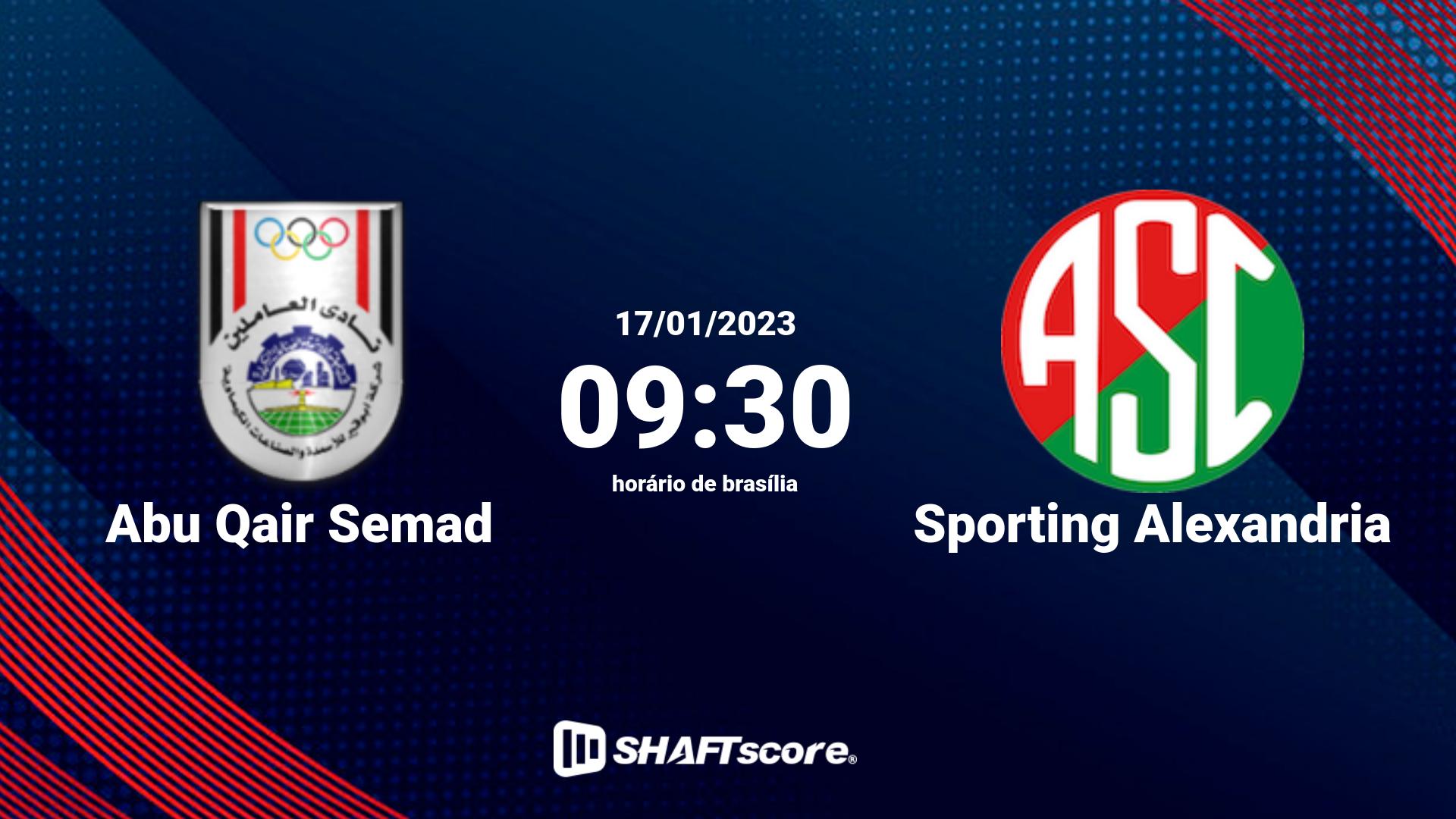 Estatísticas do jogo Abu Qair Semad vs Sporting Alexandria 17.01 09:30