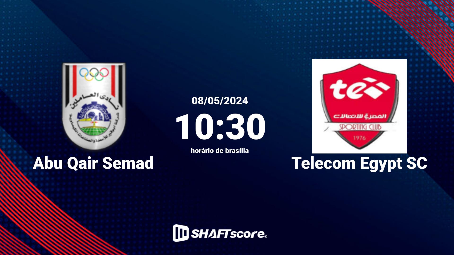 Estatísticas do jogo Abu Qair Semad vs Telecom Egypt SC 08.05 10:30