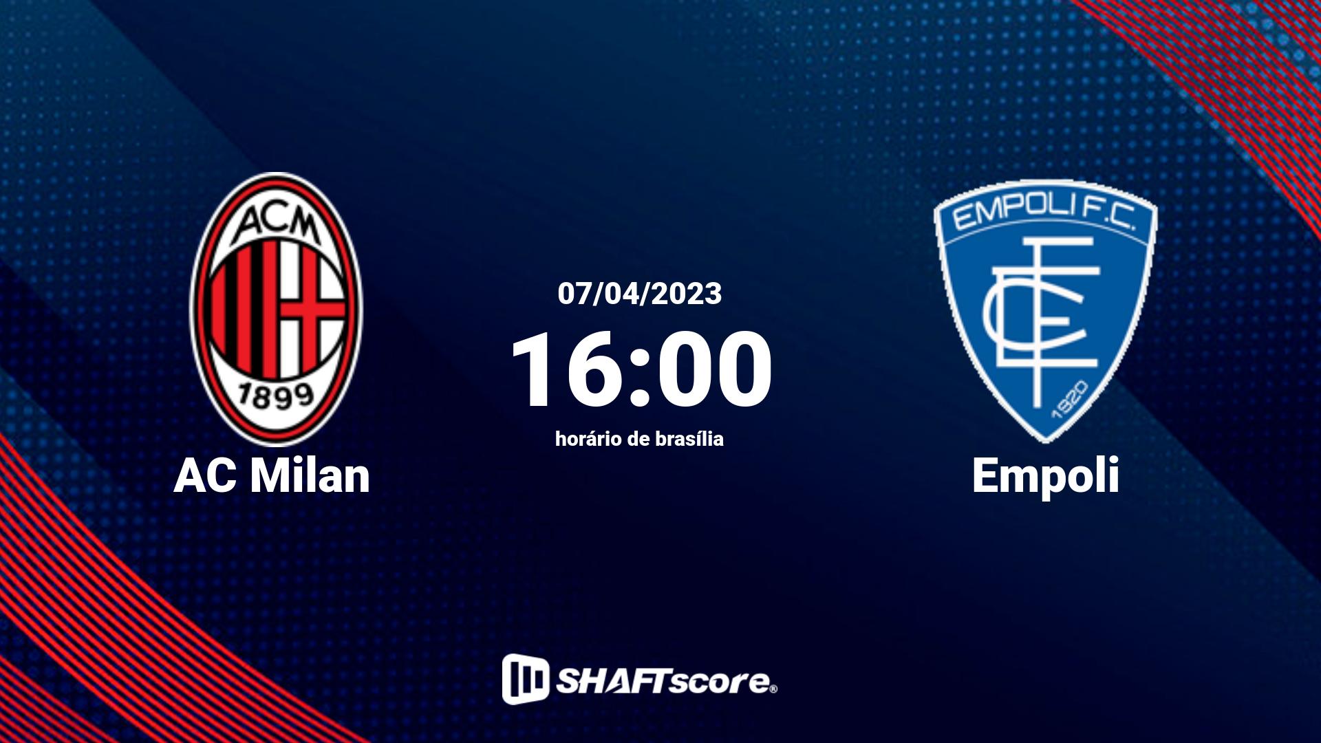 Estatísticas do jogo AC Milan vs Empoli 07.04 16:00