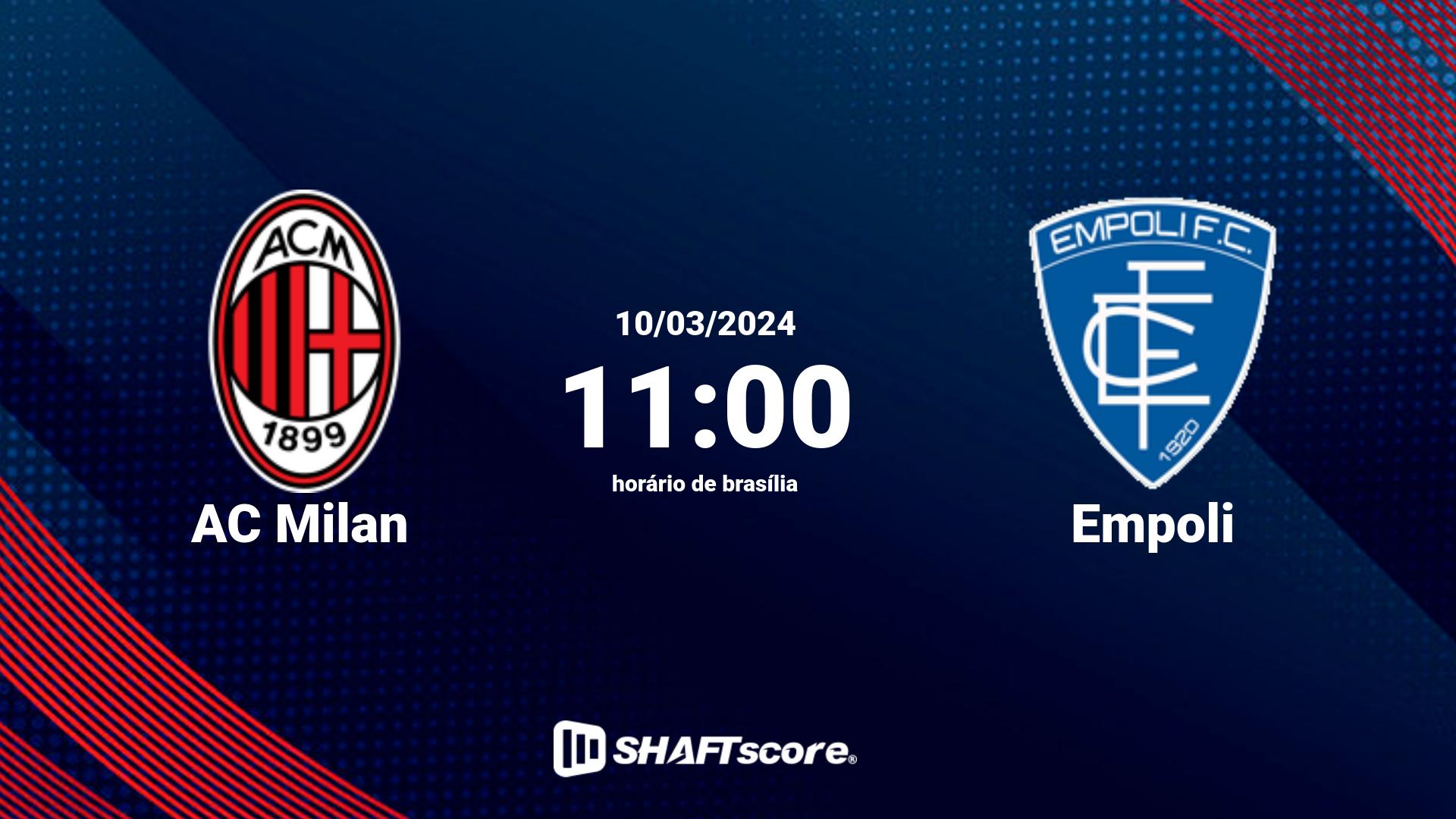 Estatísticas do jogo AC Milan vs Empoli 10.03 11:00