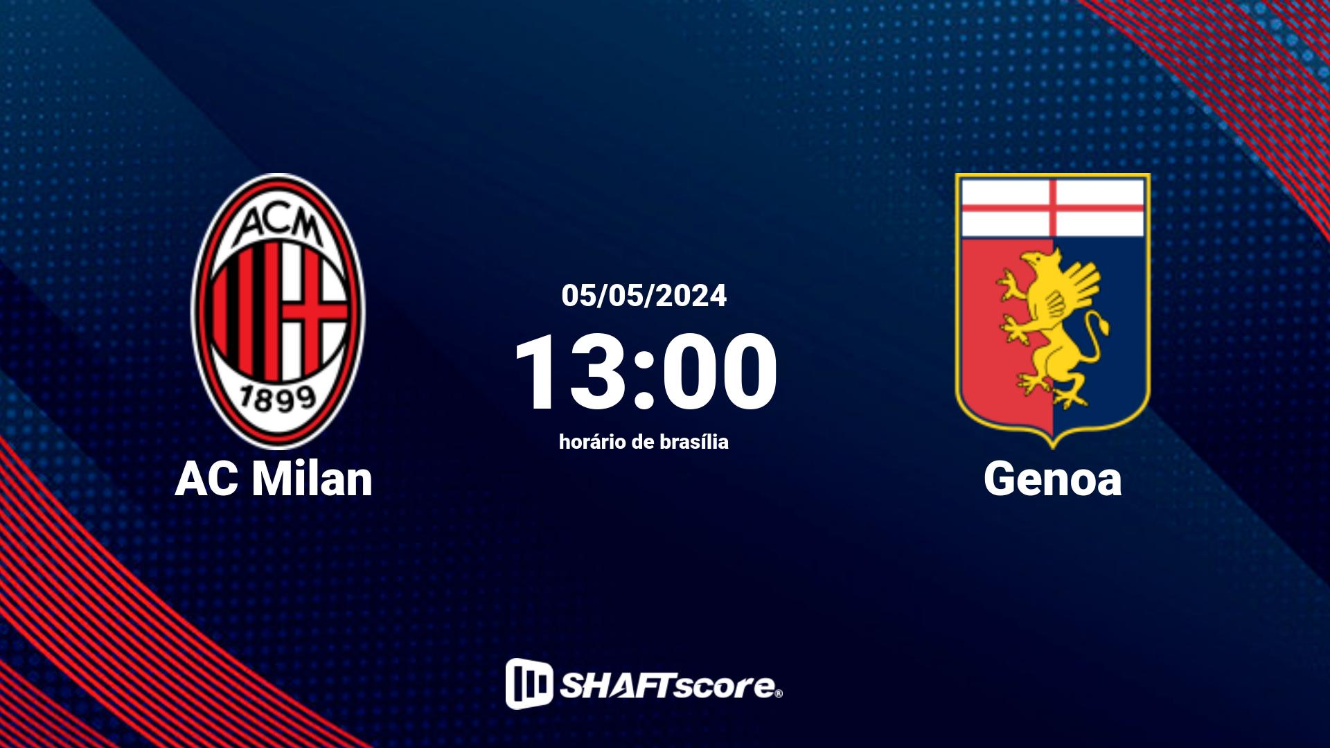 Estatísticas do jogo AC Milan vs Genoa 05.05 13:00