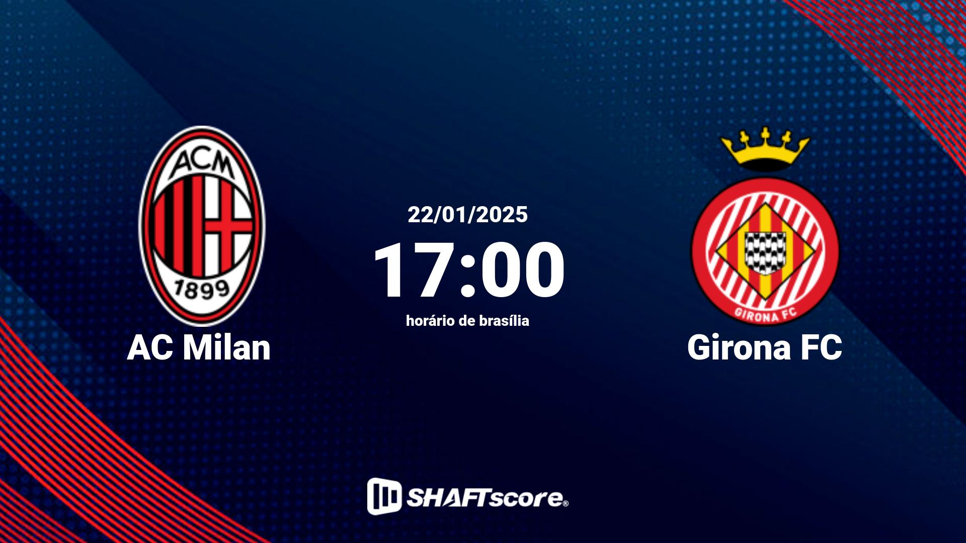 Estatísticas do jogo AC Milan vs Girona FC 22.01 17:00